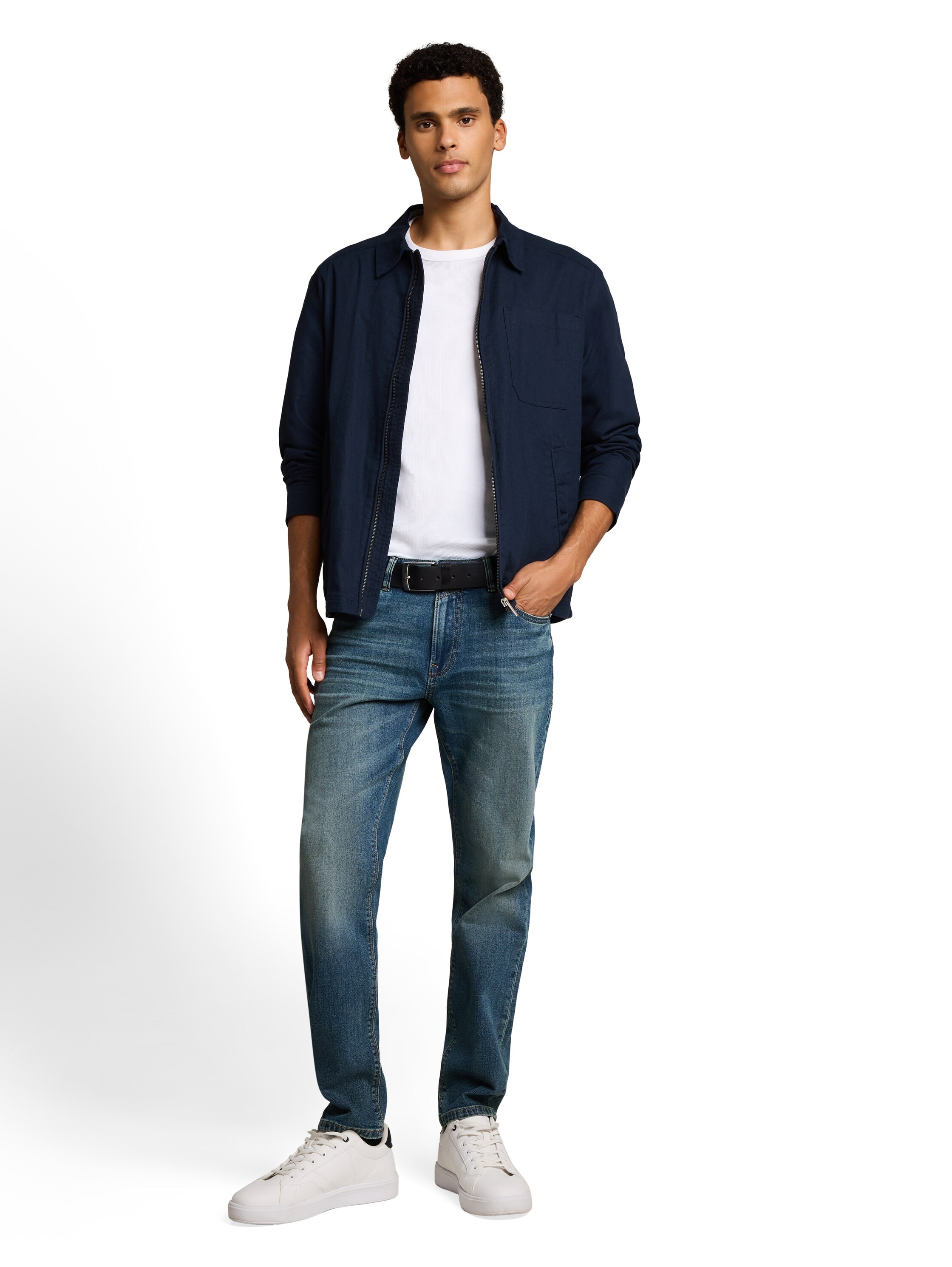 TOM TAILOR Denim Bequeme Jeans im 5-Pocket-Style / Tapered Legs und mit Stretch