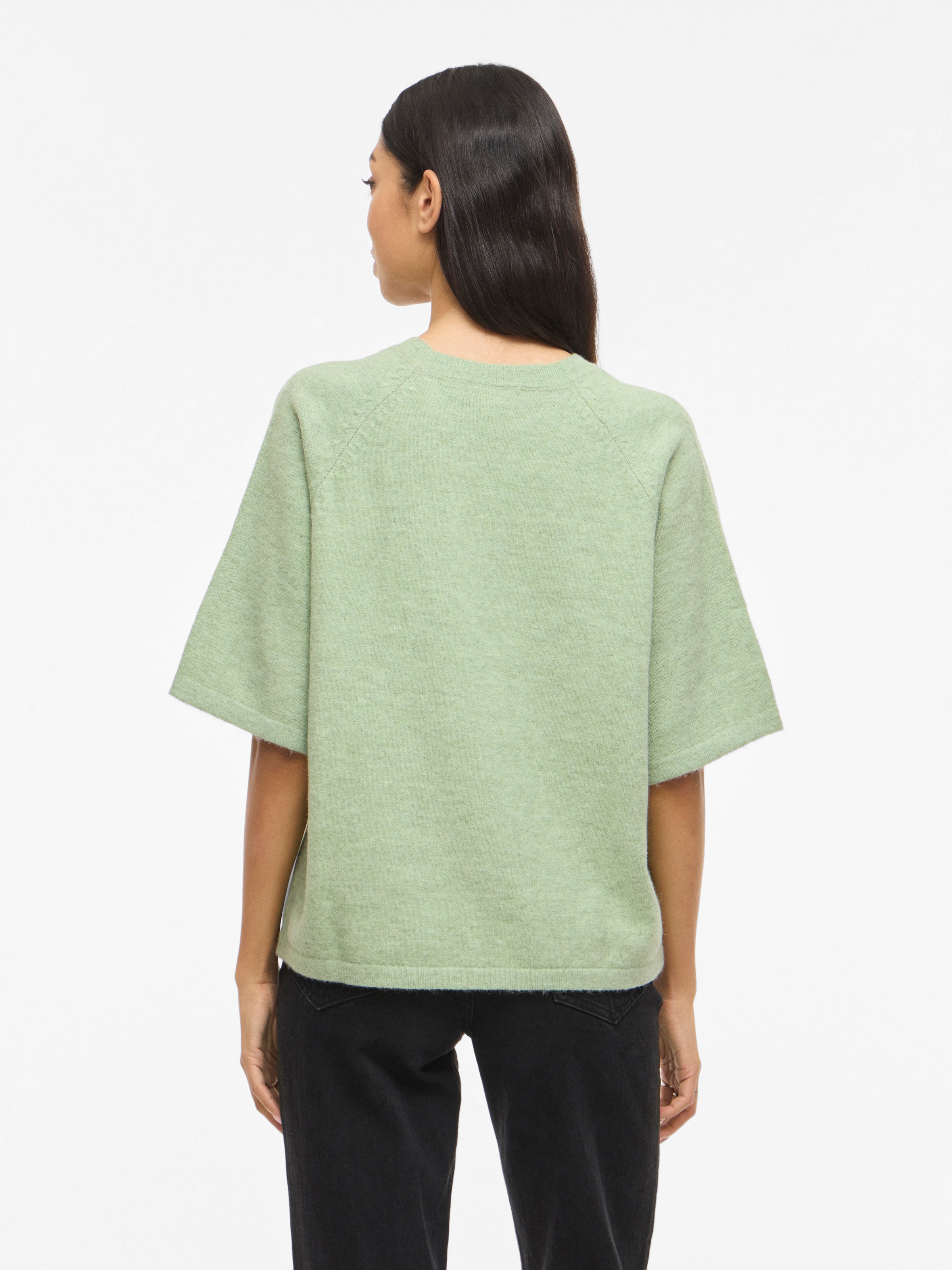 Vila Strickpullover »VILIGA 2/4 O-NECK KNIT TOP - NOOS« Materialmix, relaxed fit