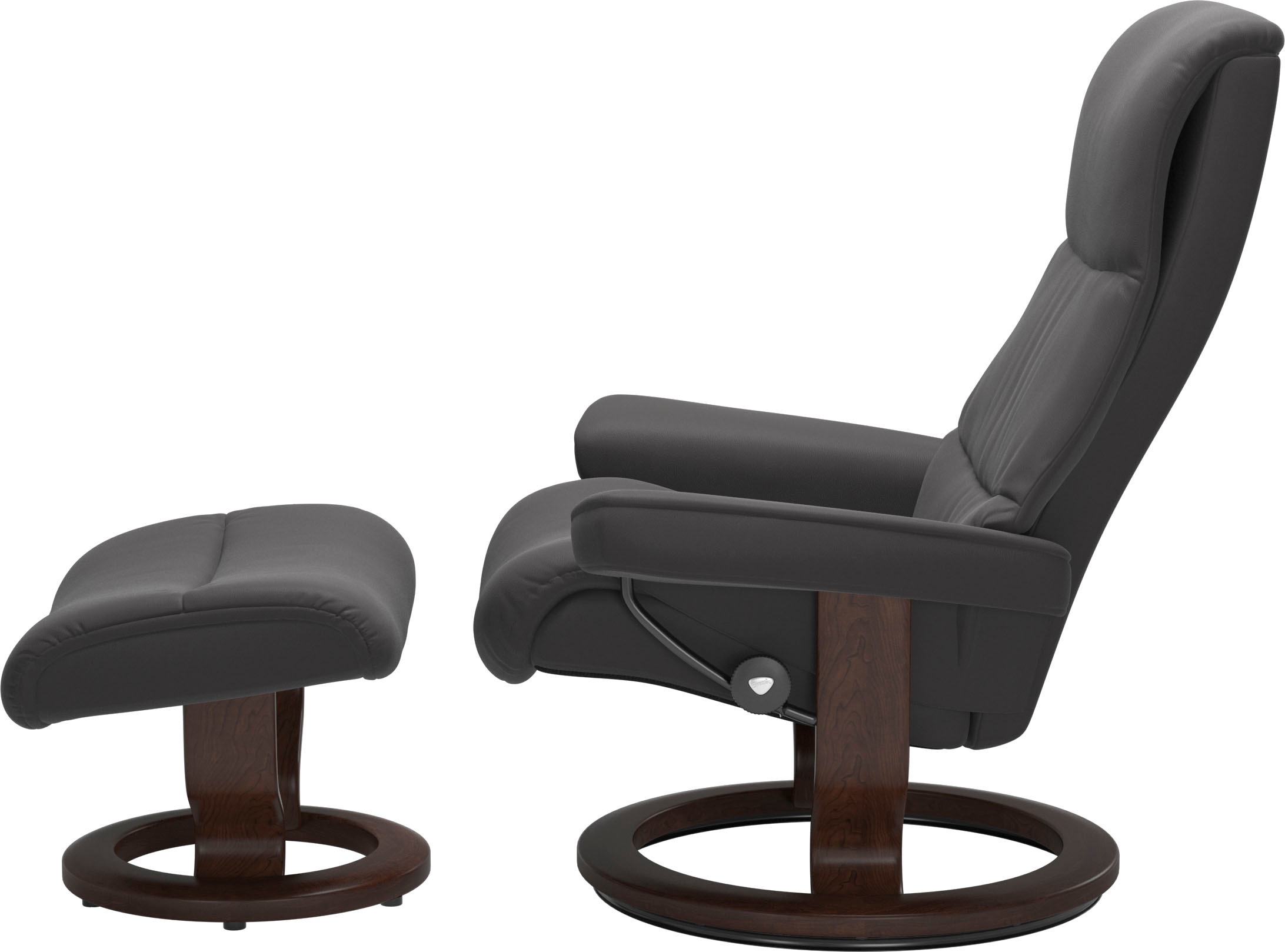 Stressless® Relaxsessel »View«, (Set, Relaxsessel mit Hocker), mit Classic Base, Größe M,Gestell Braun