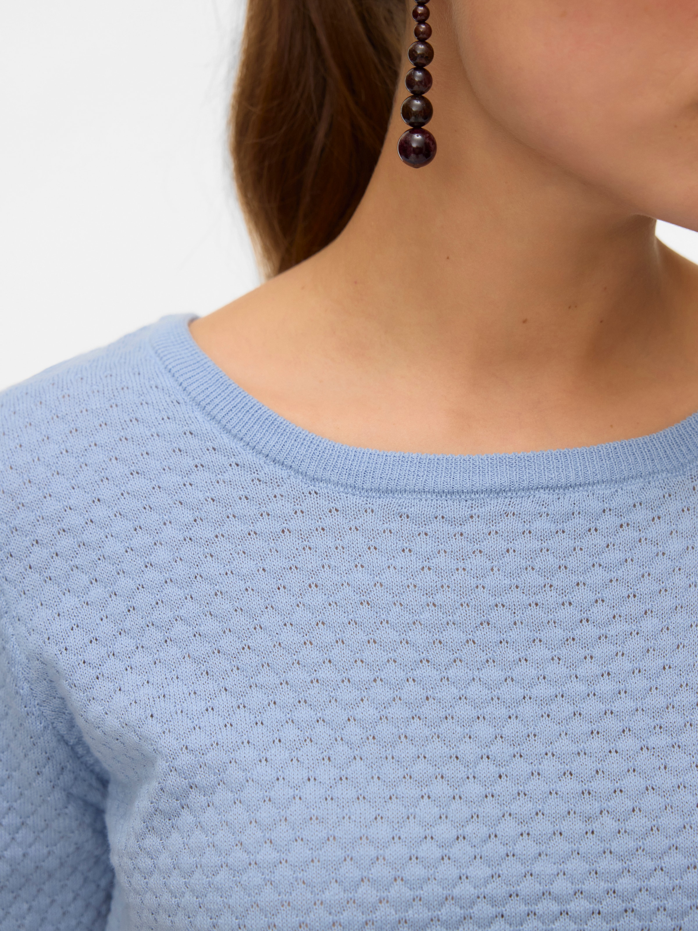 Vero Moda Rundhalspullover »VMCARE STRUCTURE LS O-NECK BLOU NOOS« mit Strukturmuster