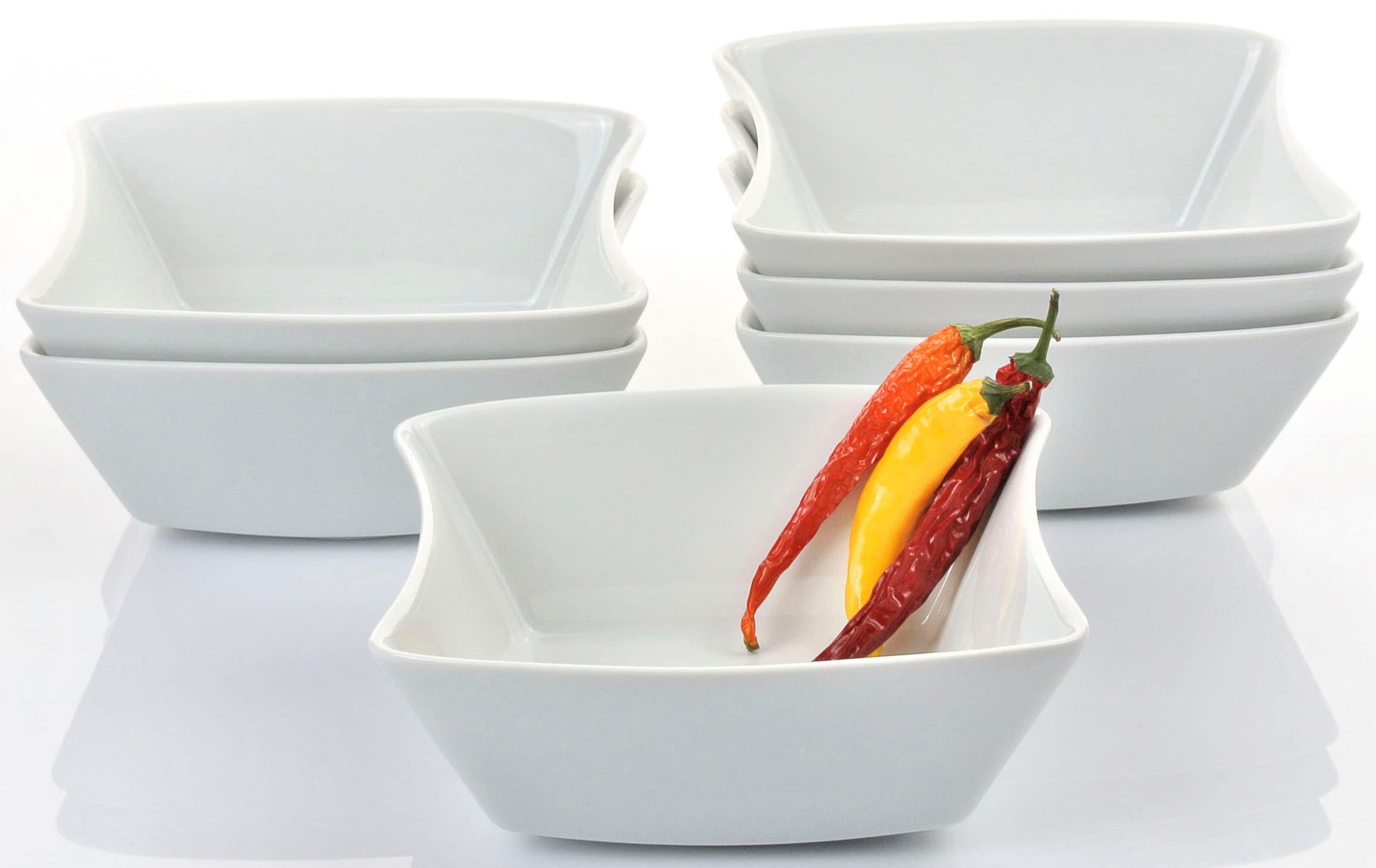 Retsch Arzberg Schale »SANDY« 6 Stk. aus Porzellan 15x13cm, vielseitig verwendbar, ungewöhnliche Form, klassisches Weiß