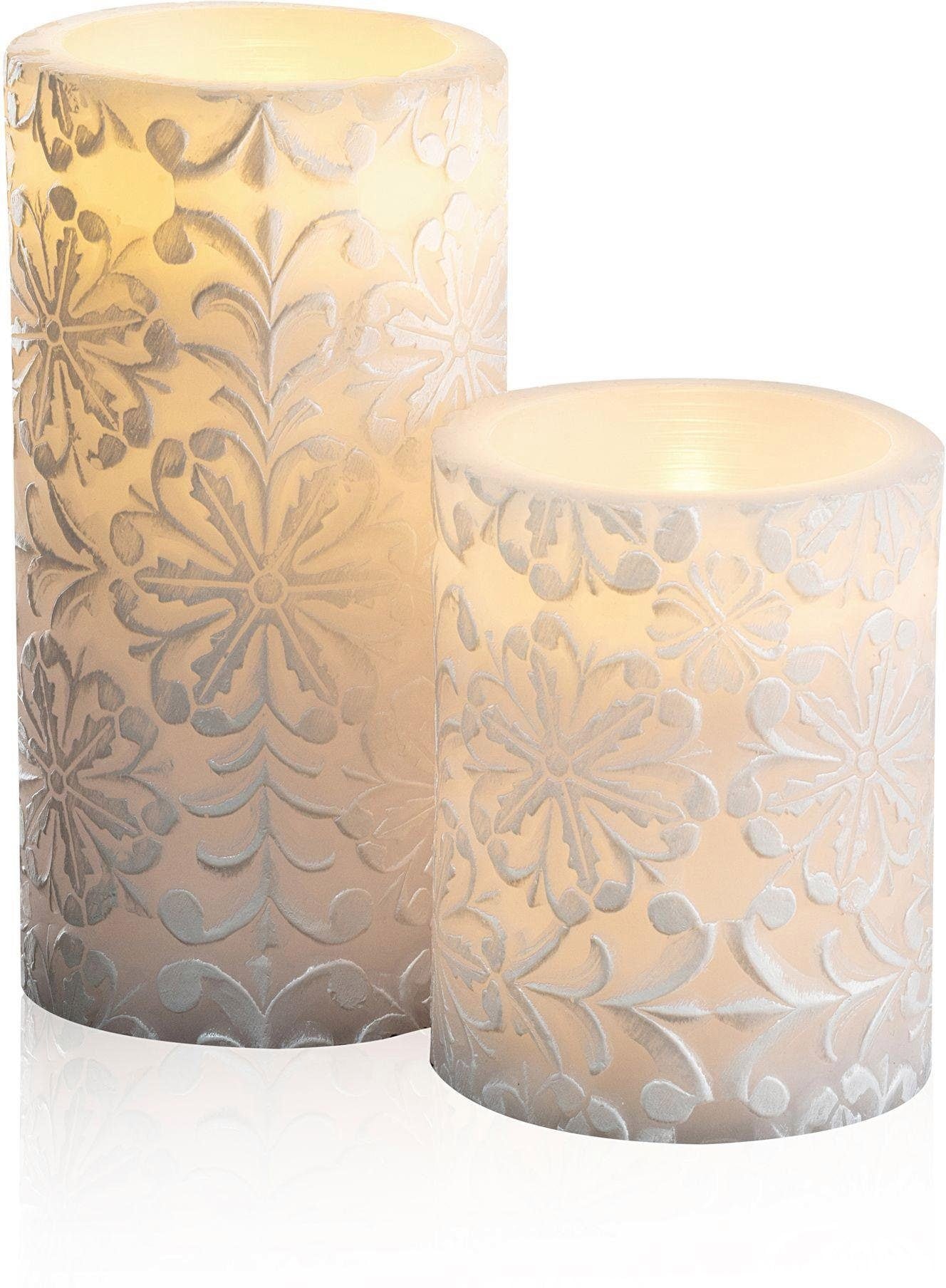 LED Dekolicht »LED-Kerze, Wachskerze Little Lilac Candle, 2er Set«