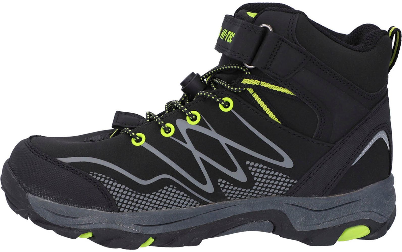 Hi-Tec Outdoorschuh »Hi-Tec Blackout Mid Wp Jr«, Klett-/Schnürkombination, wasserdicht