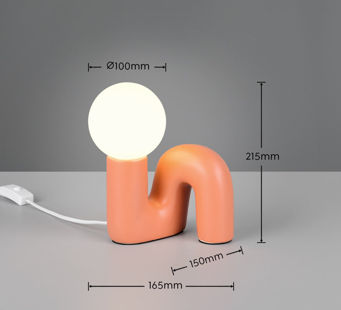 REALITY Leuchten Tischleuchte »QUINN, Keramik Tischlampe m. Glasschirm, ohne  Leuchtmittel 1xG9 max5W« G9 1 Stk. warmweiß - kaltweiß Design Nachttischlampe, Schreibtischlampe Höhe 22cm, Glas Lampenschirm