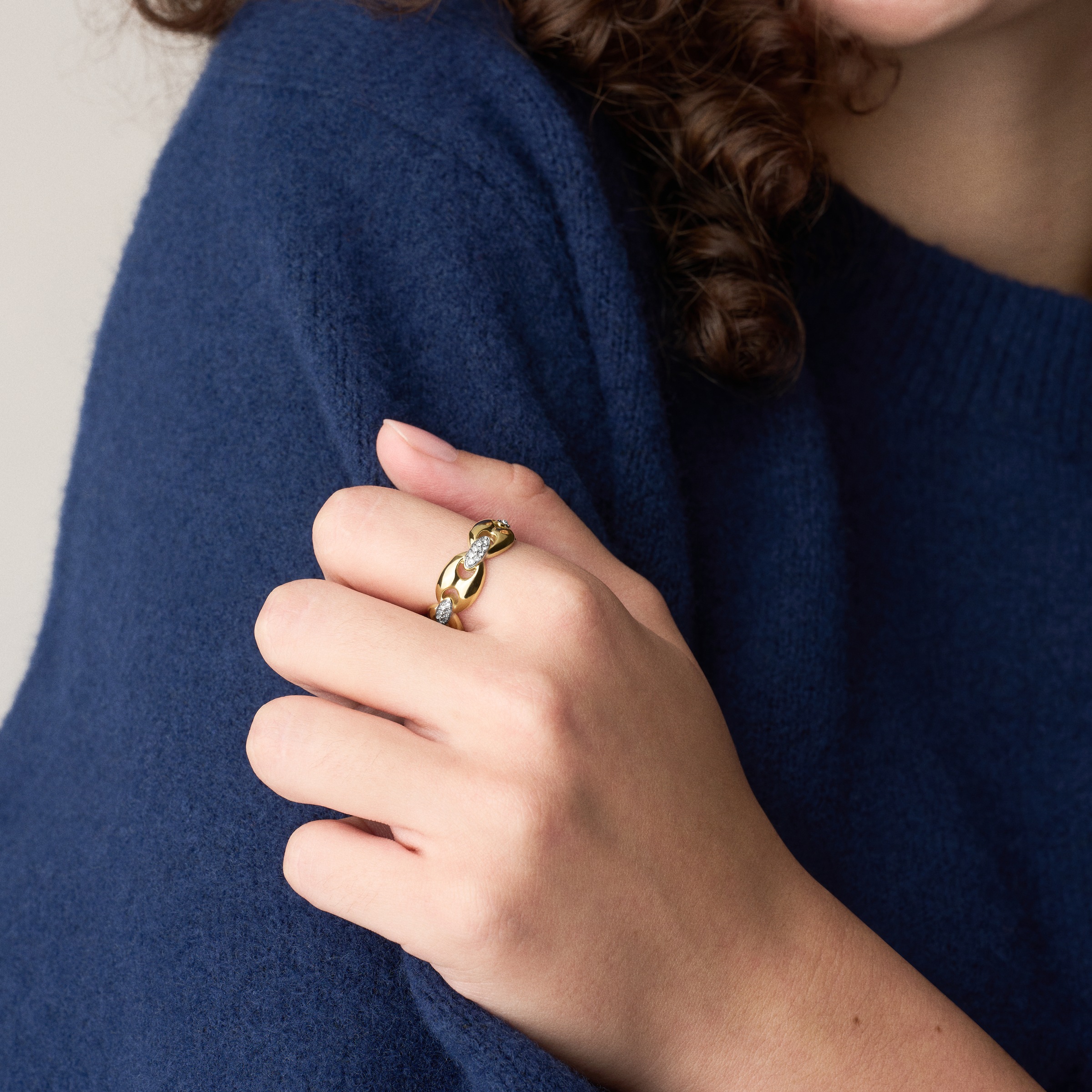 Fossil Fingerring »Schmuck Geschenk Edelstahl HERITAGE« mit Glasstein