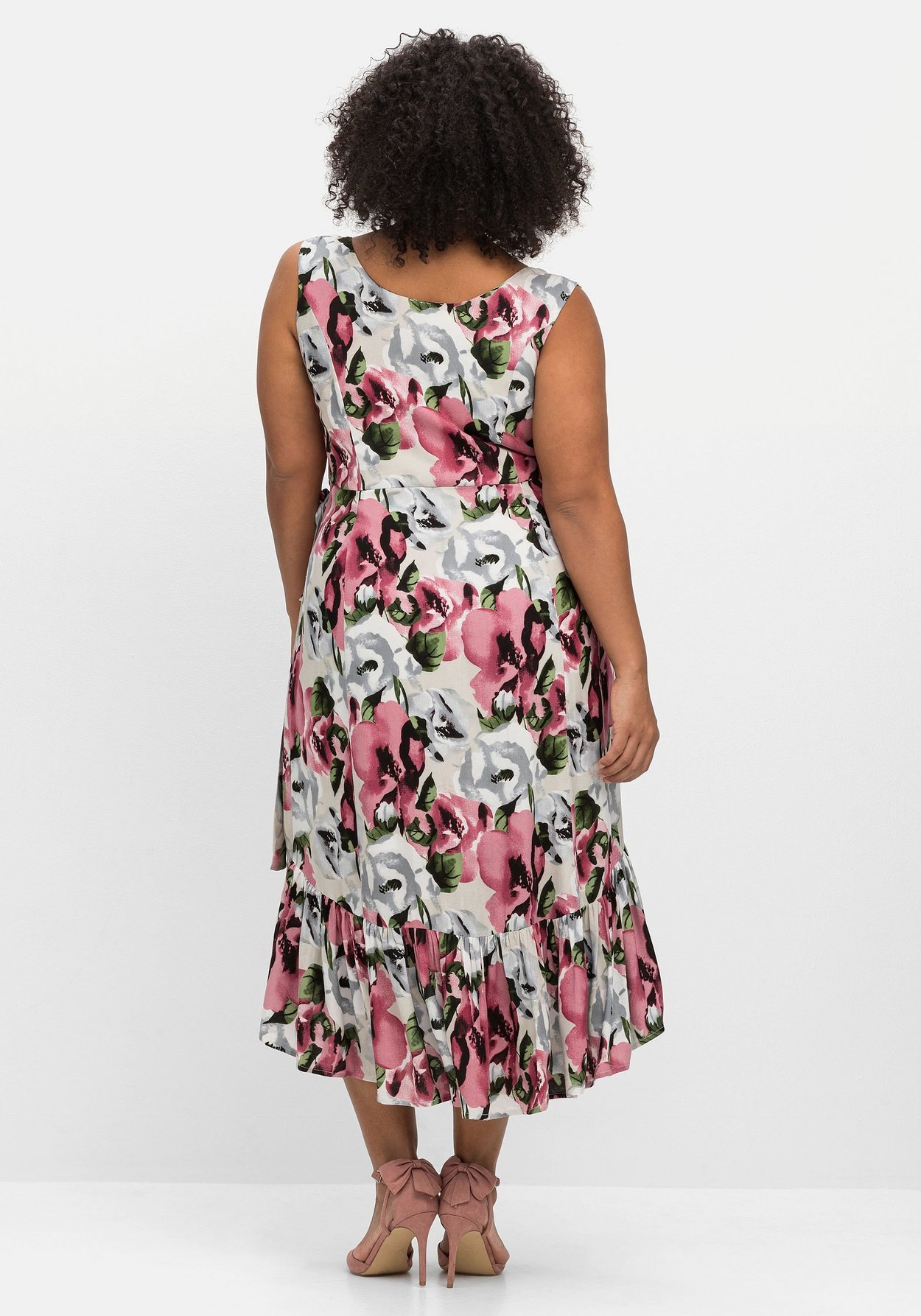 Sheego Sommerkleid »Maxikleid in Wickeloptik, mit Blumendruck«