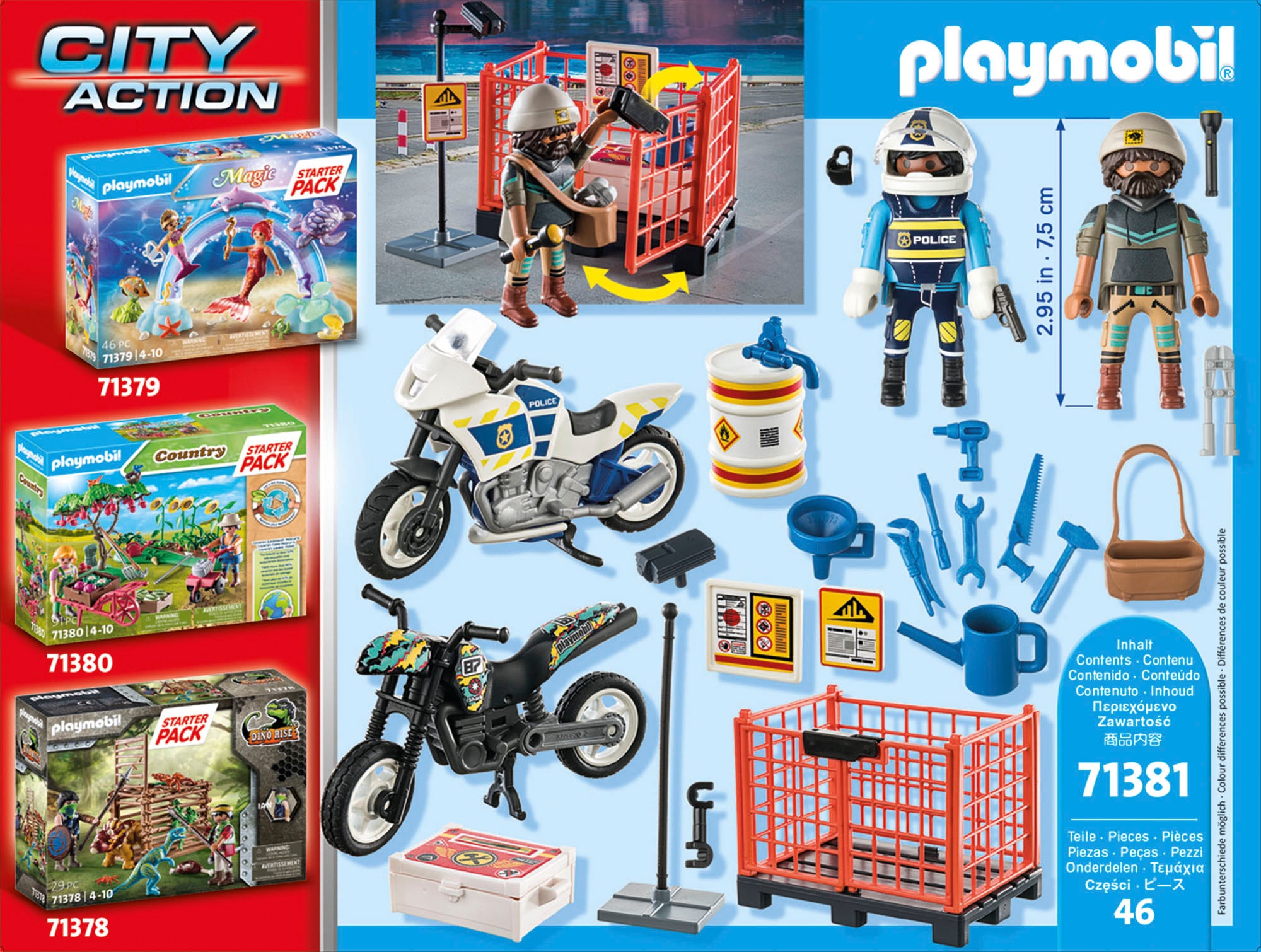 Playmobil® Konstruktions-Spielset »Starter Pack, Polizei (71381), City Action«, (46 St.)