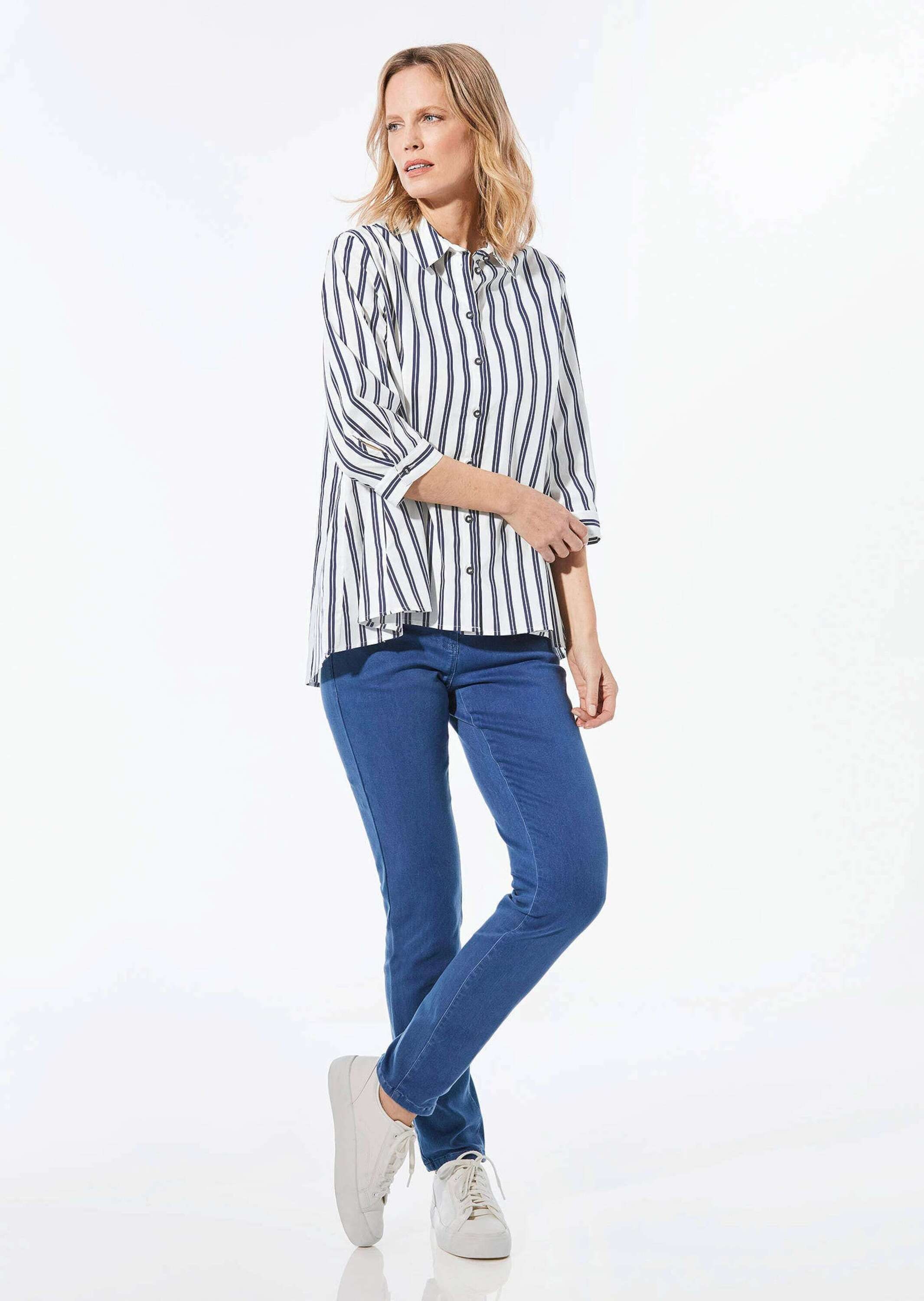 GOLDNER Kurzarmbluse »Schlichte Baumwoll-Bluse mit 3/4-Arm« Ohne