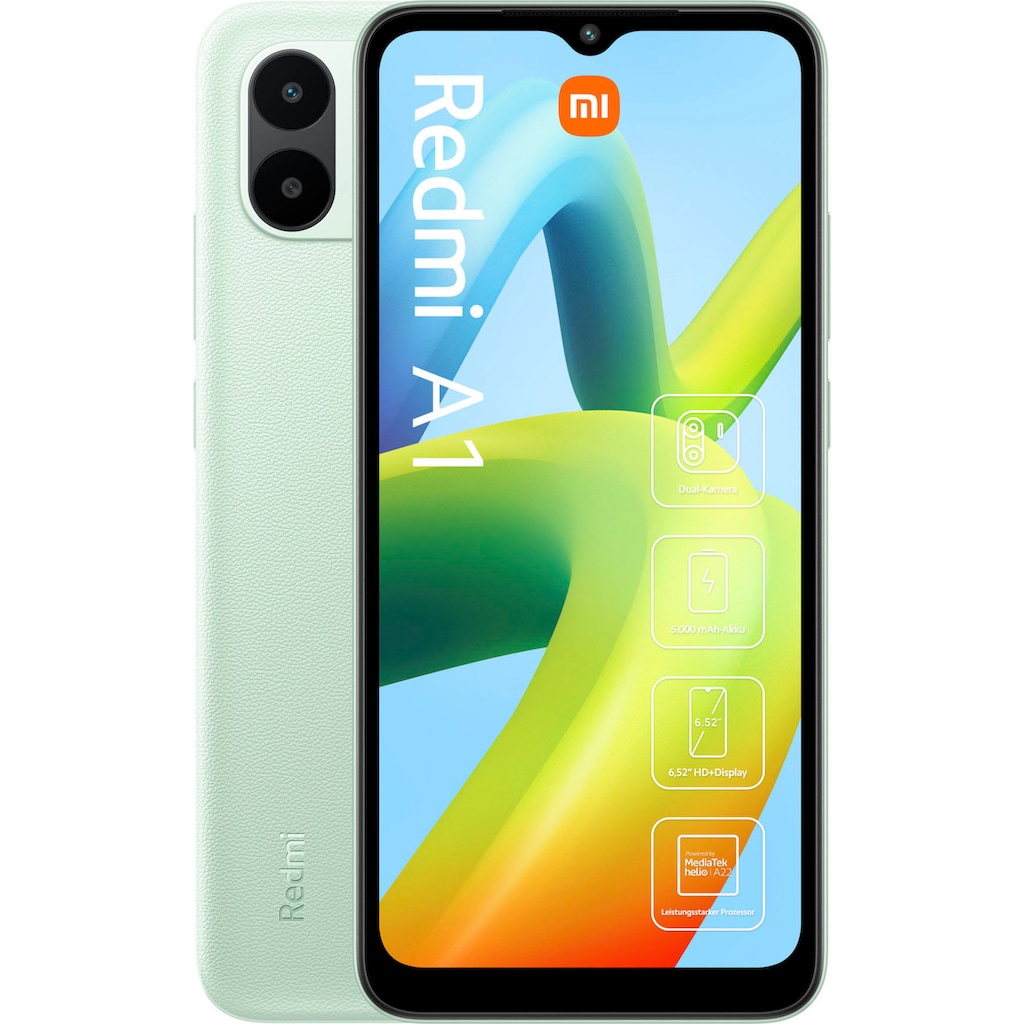 Xiaomi Smartphone »Redmi A1 2+32«, Light Green, 16,58 cm/6,52 Zoll, 36 GB Speicherplatz, 8 MP Kamera