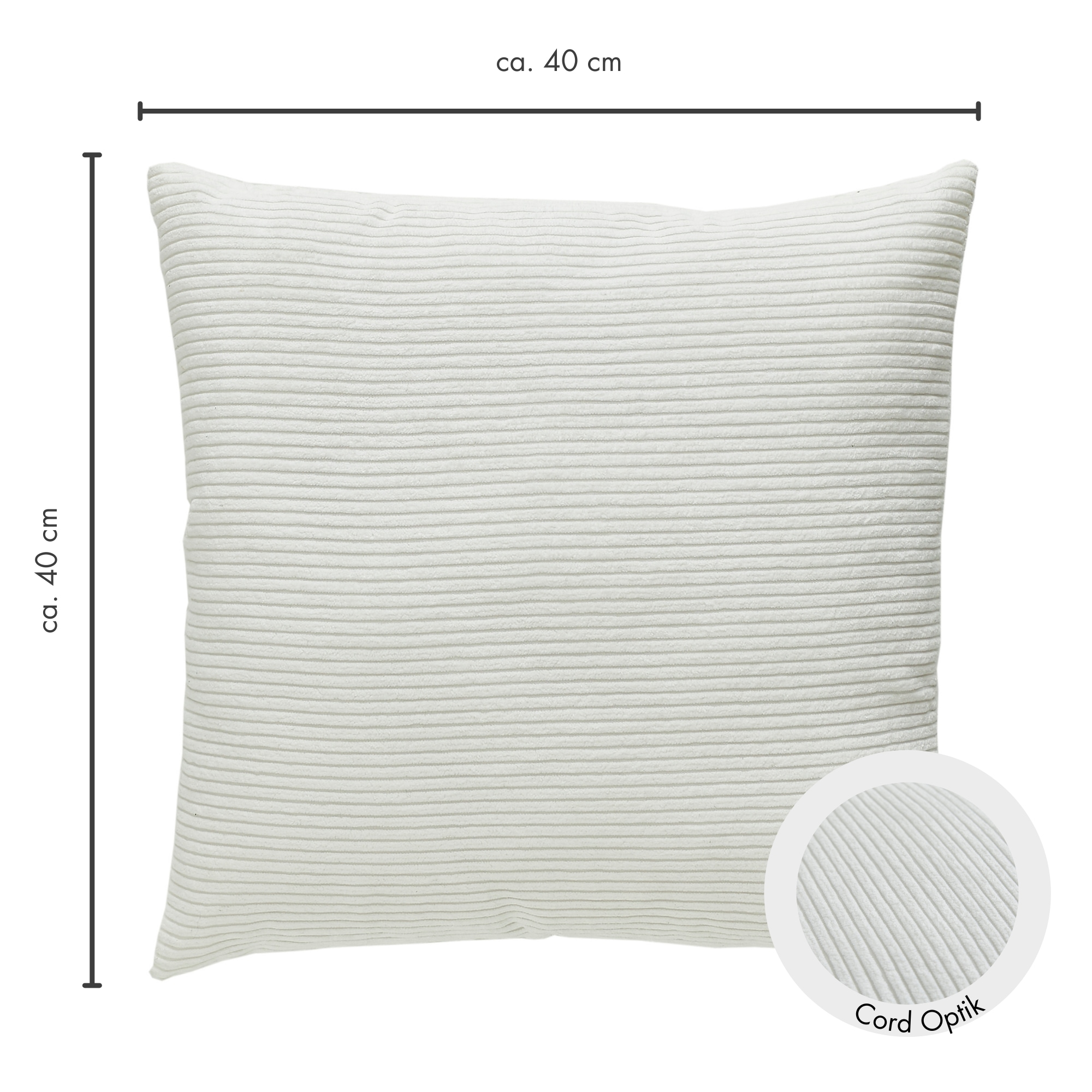 Andiamo Dekokissen »Cord Kissen Emy, Kissenhülle mit Füllung« Sofakissen, eckig, 40x40 oder 30x50  cm, auch als 4er Set erhältlich