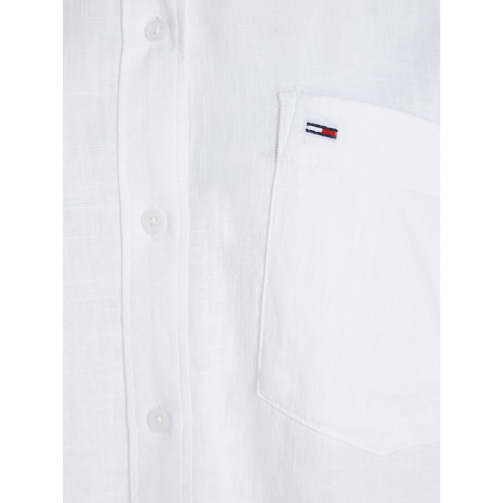 Tommy Jeans Klassische Bluse »TJW SP OVR LINEN SHIRT«, mit Tommy Jeans Flagge