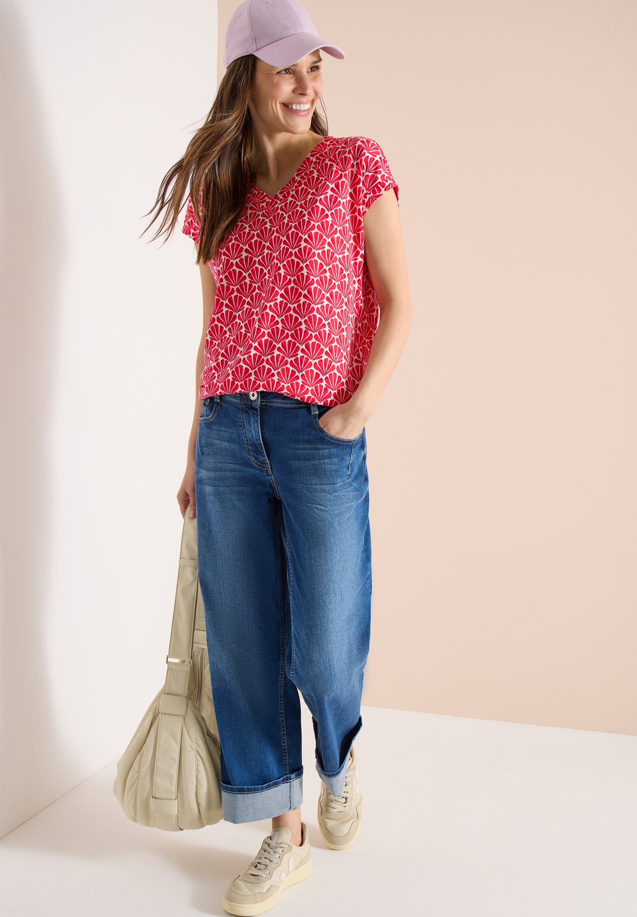 Cecil T-Shirt mit All-Over Print