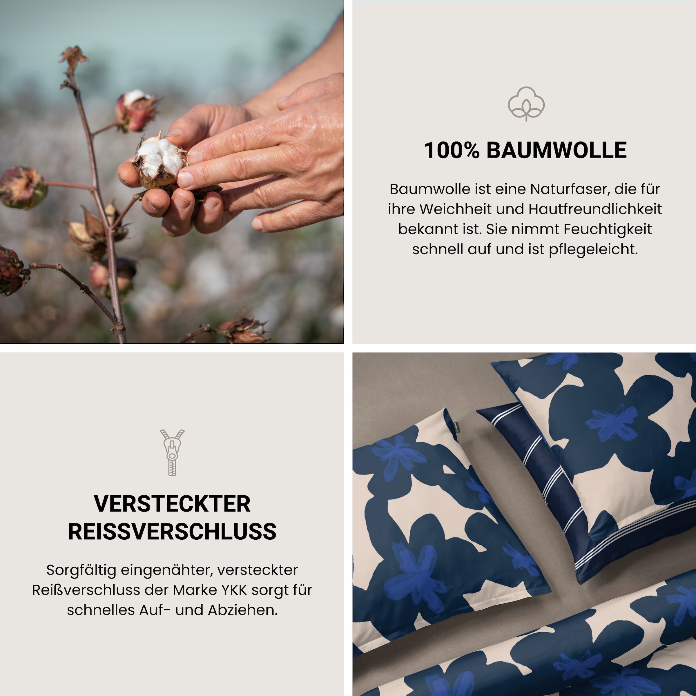 Schiesser Bettwäsche »Blossom aus weicher Baumwolle mit floralem Muster« 2 tlg. MADE IN GREEN by OEKO-TEX®