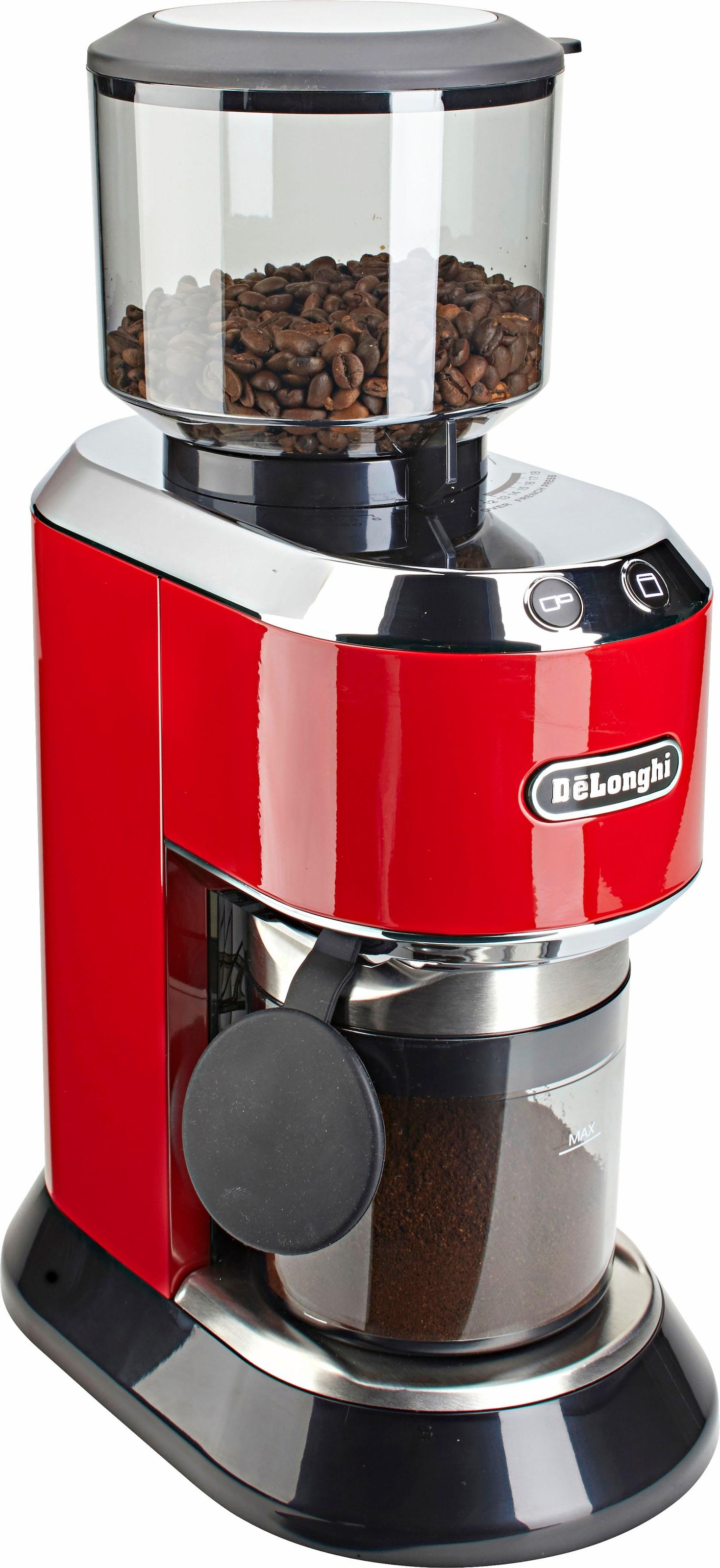 De'Longhi Kaffeemühle »Dedica KG520.R«, 150 W, Kegelmahlwerk, 350 g Bohnenbehälter