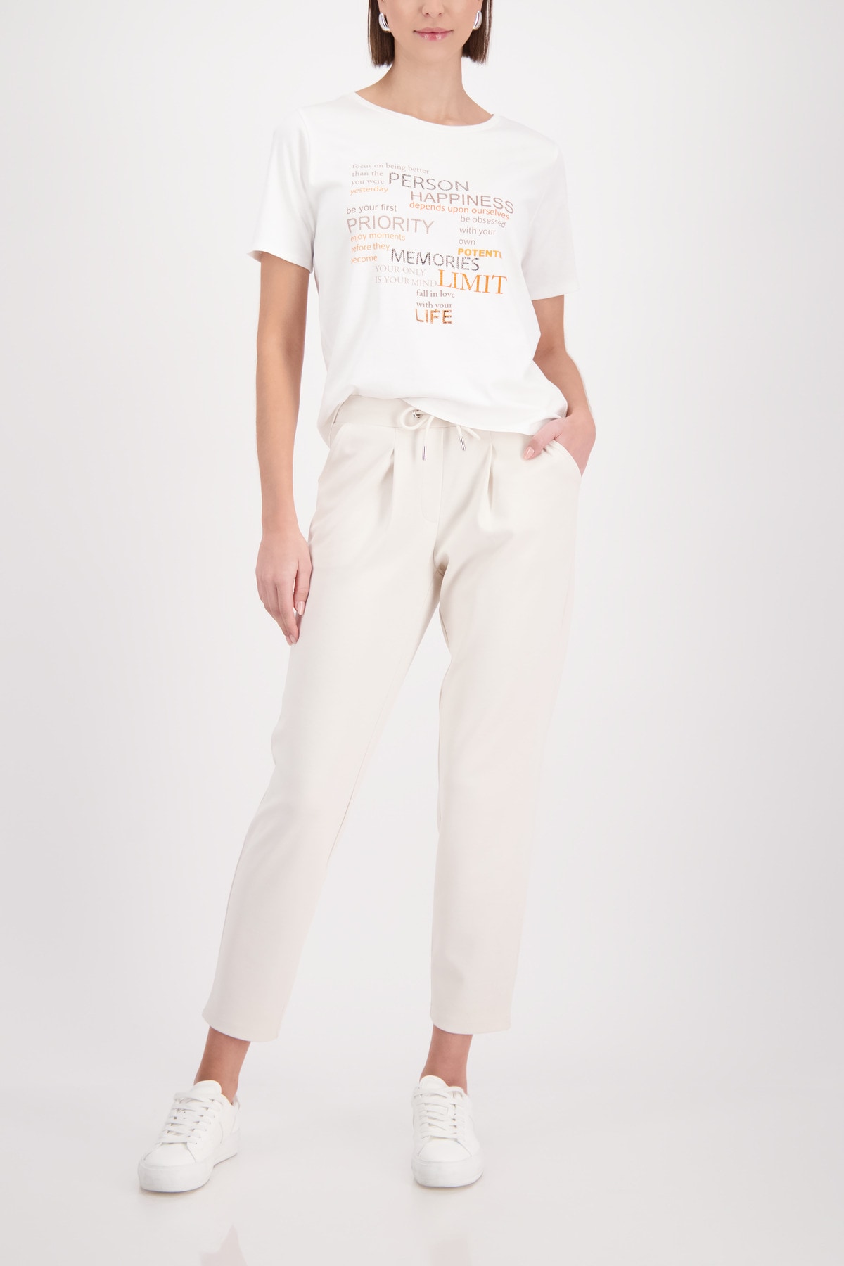 Monari T-Shirt Rundhalsausschnitt, Regular Fit, Strasssteine