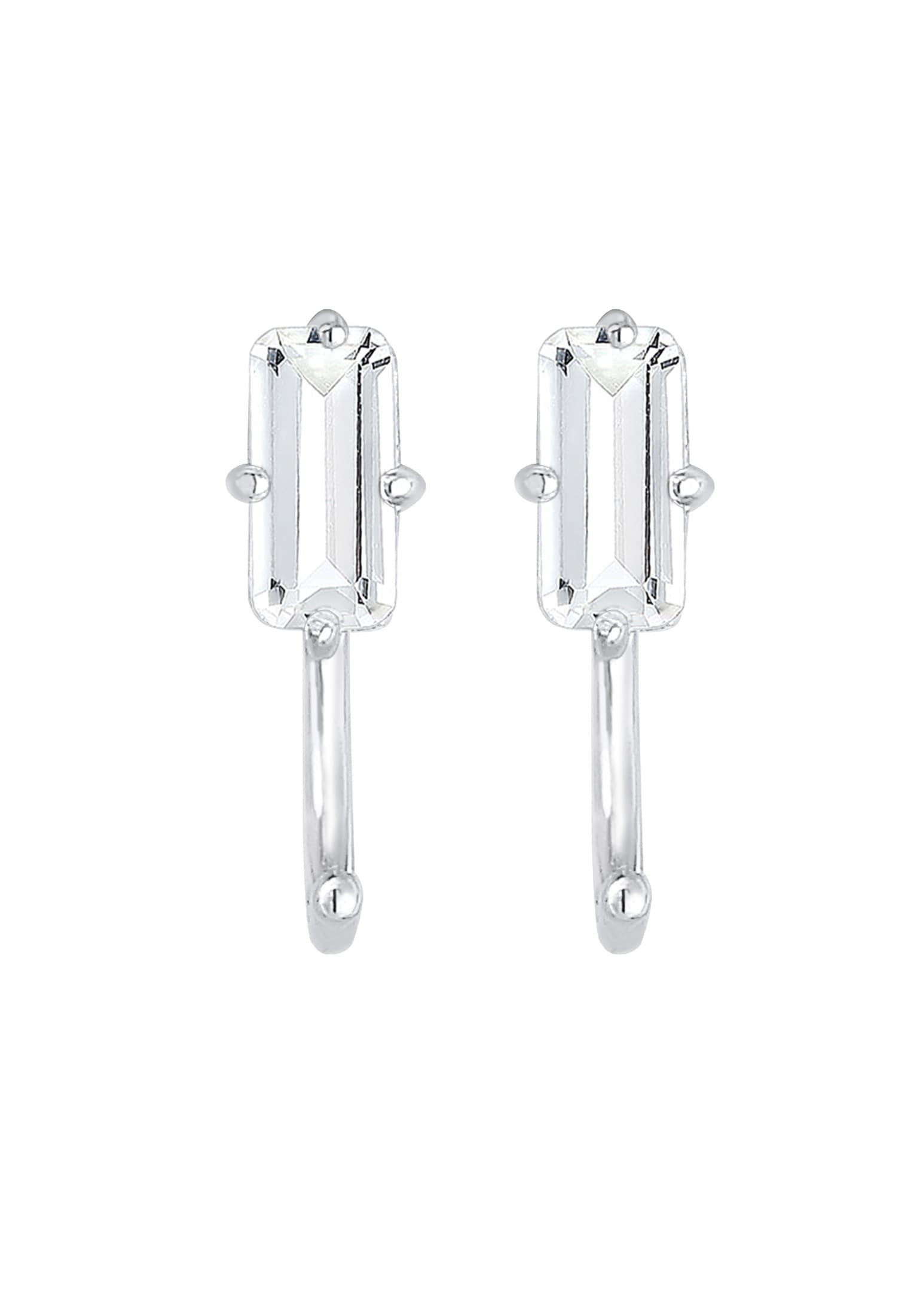 Elli Premium Paar Ohrhänger »Ohrringe Creolen Stecker Hoops Edelstein 925 Silber«