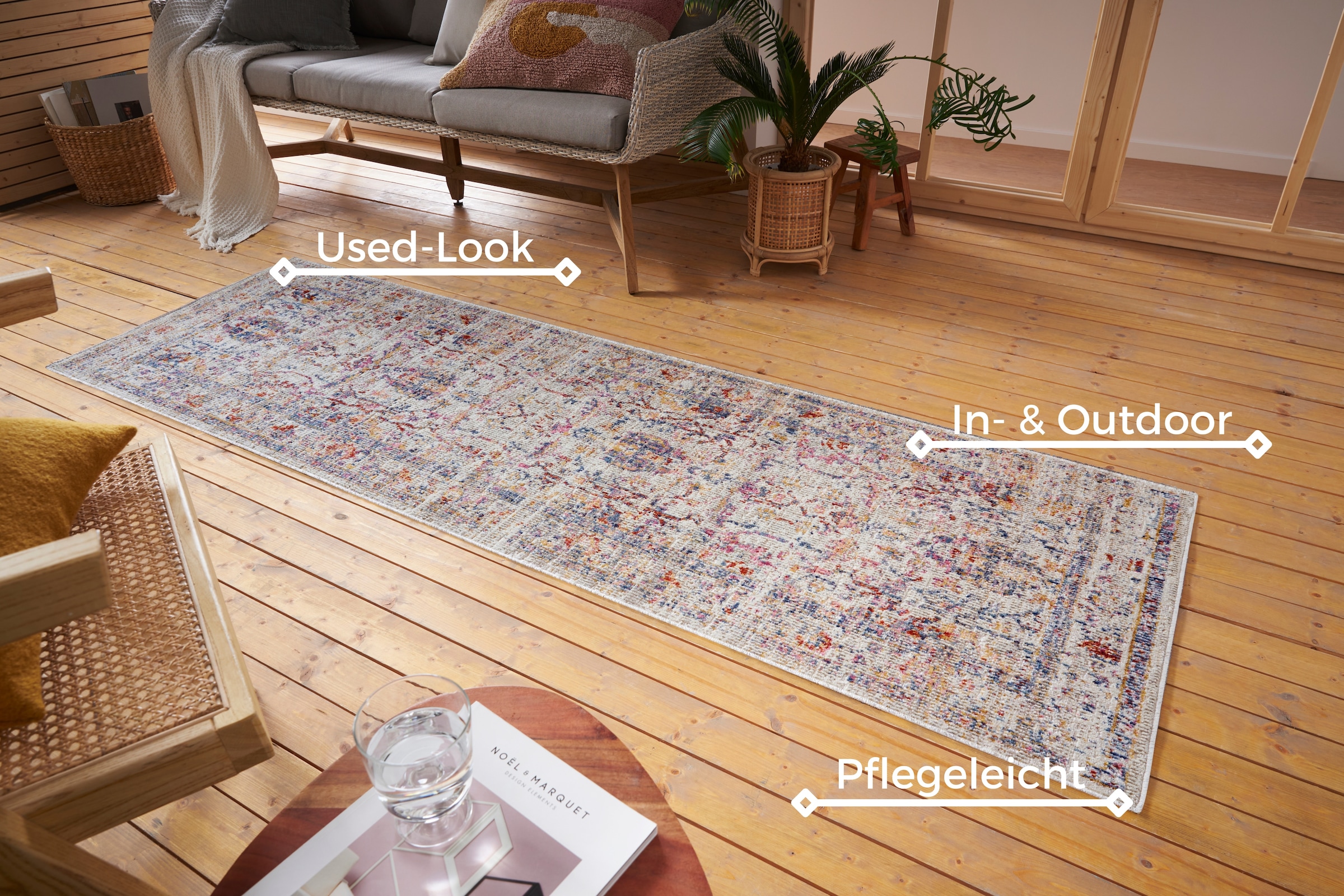 HANSE Home Teppich »Luxor« rechteckig 3 mm Höhe In-& Outdoor, Läufer, wetterfest, Balkon, Wohnzimmer, Orient
