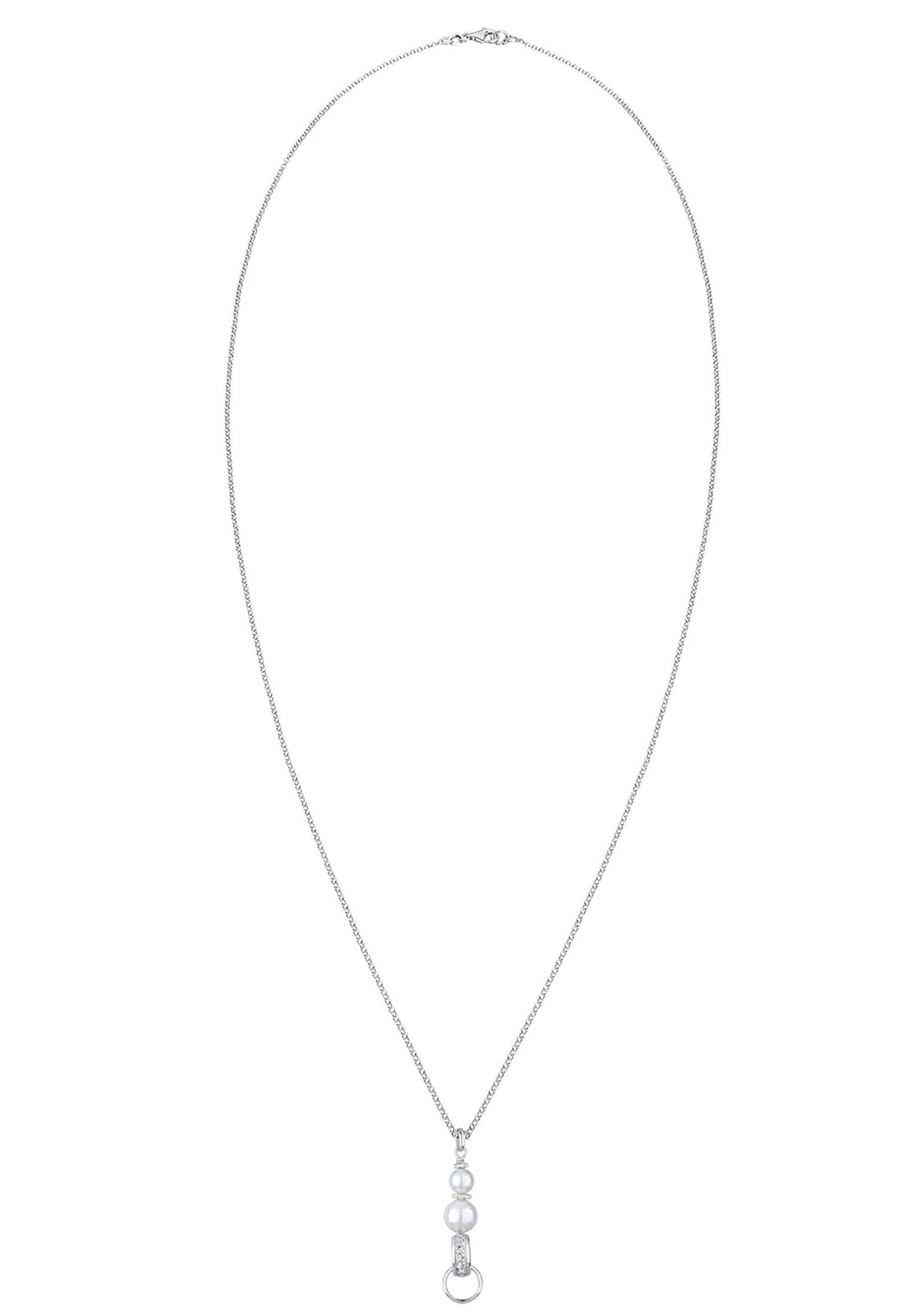 Elli Charm-Einhänger »Halskette Charmträger Synthetische Perle Weiß 925 Sterling Silber«
