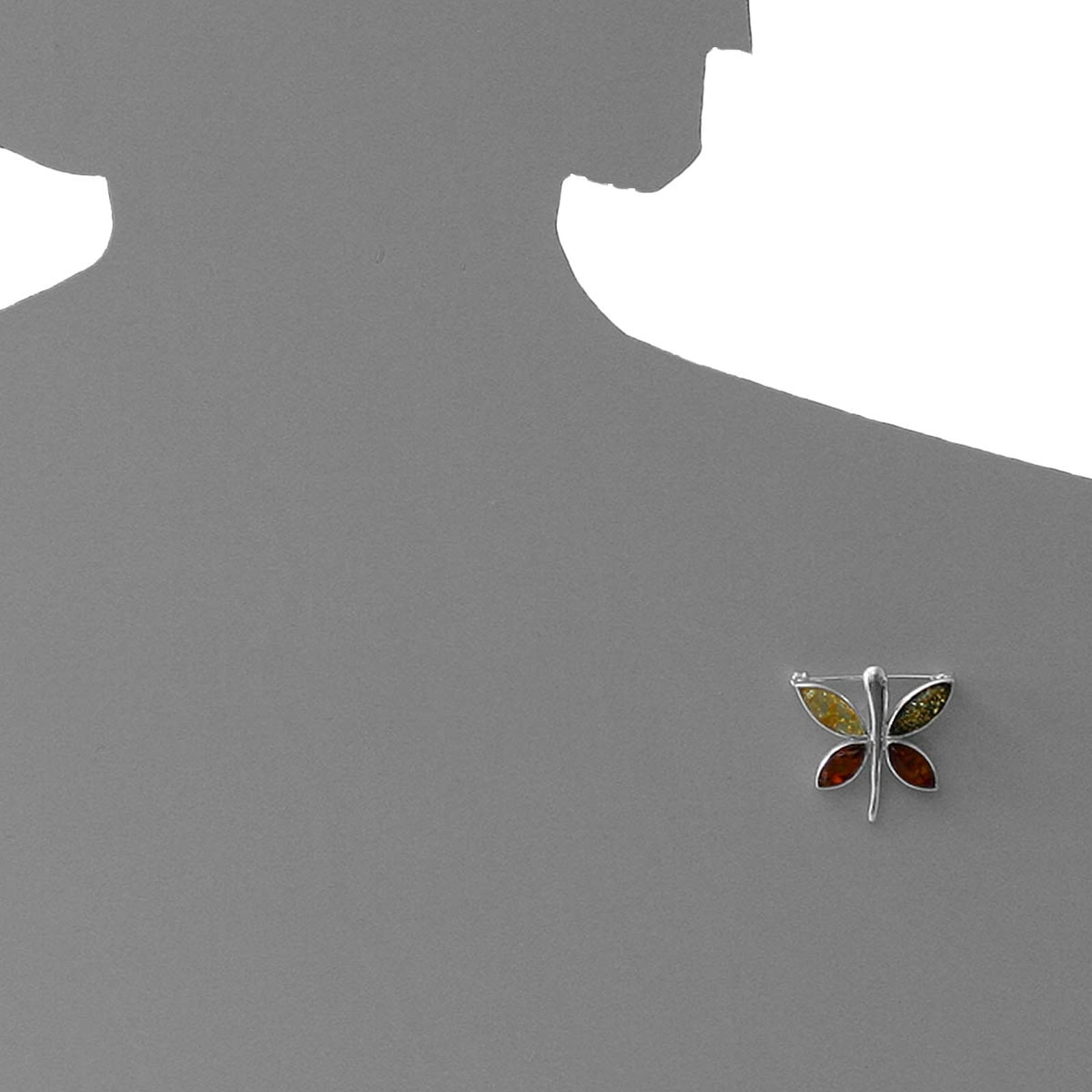 OSTSEE-SCHMUCK Brosche »- Schmetterling - Silber 925/000 - Bernstein«