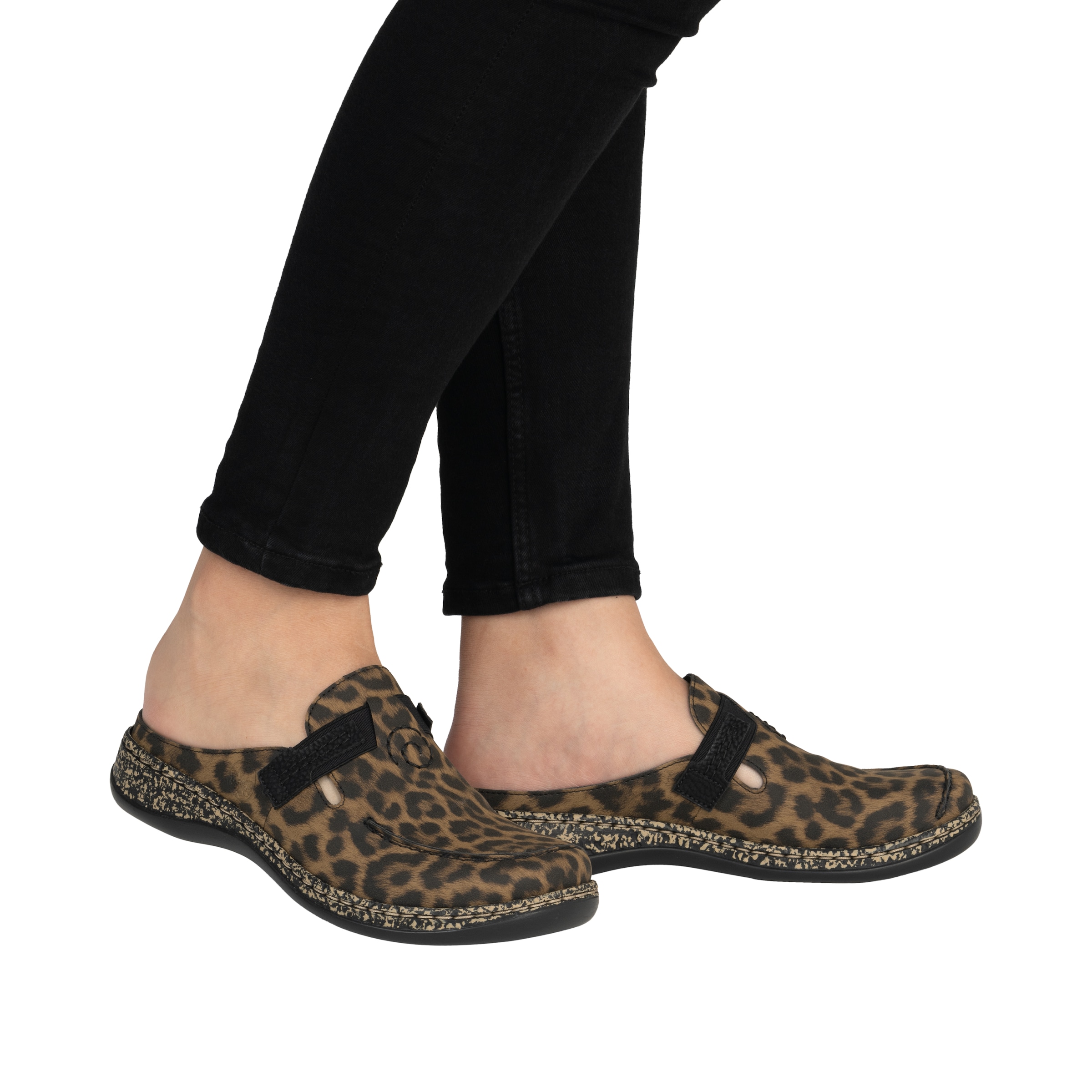 Rieker Clog, Hausschuh, Casual-Clog, Sabot, Schlupfschuh mit weicher Innensohle