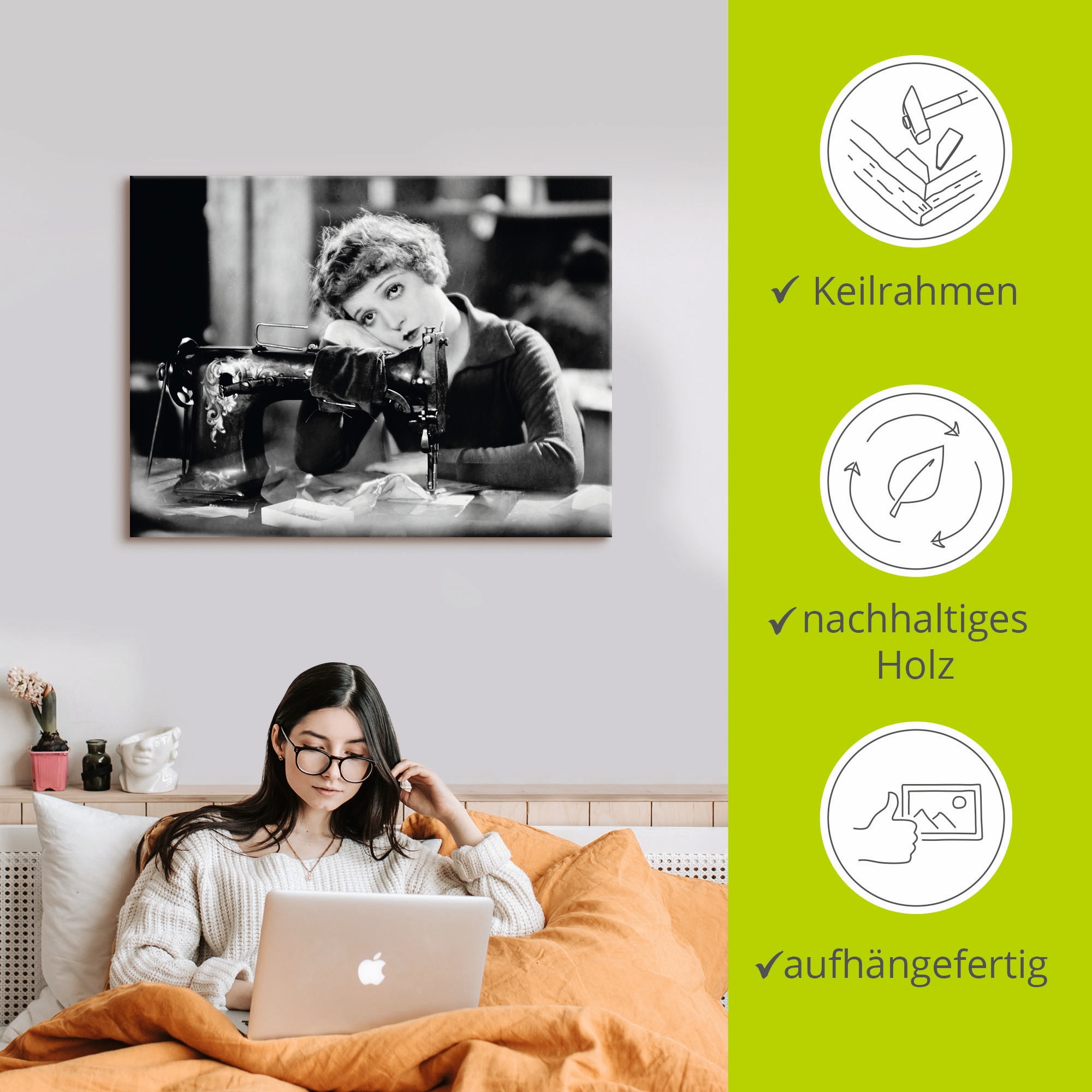 Artland Wandbild »Nähen«, Film, (1 St.), als Alubild, Outdoorbild, Leinwandbild, Poster in verschied. Größen