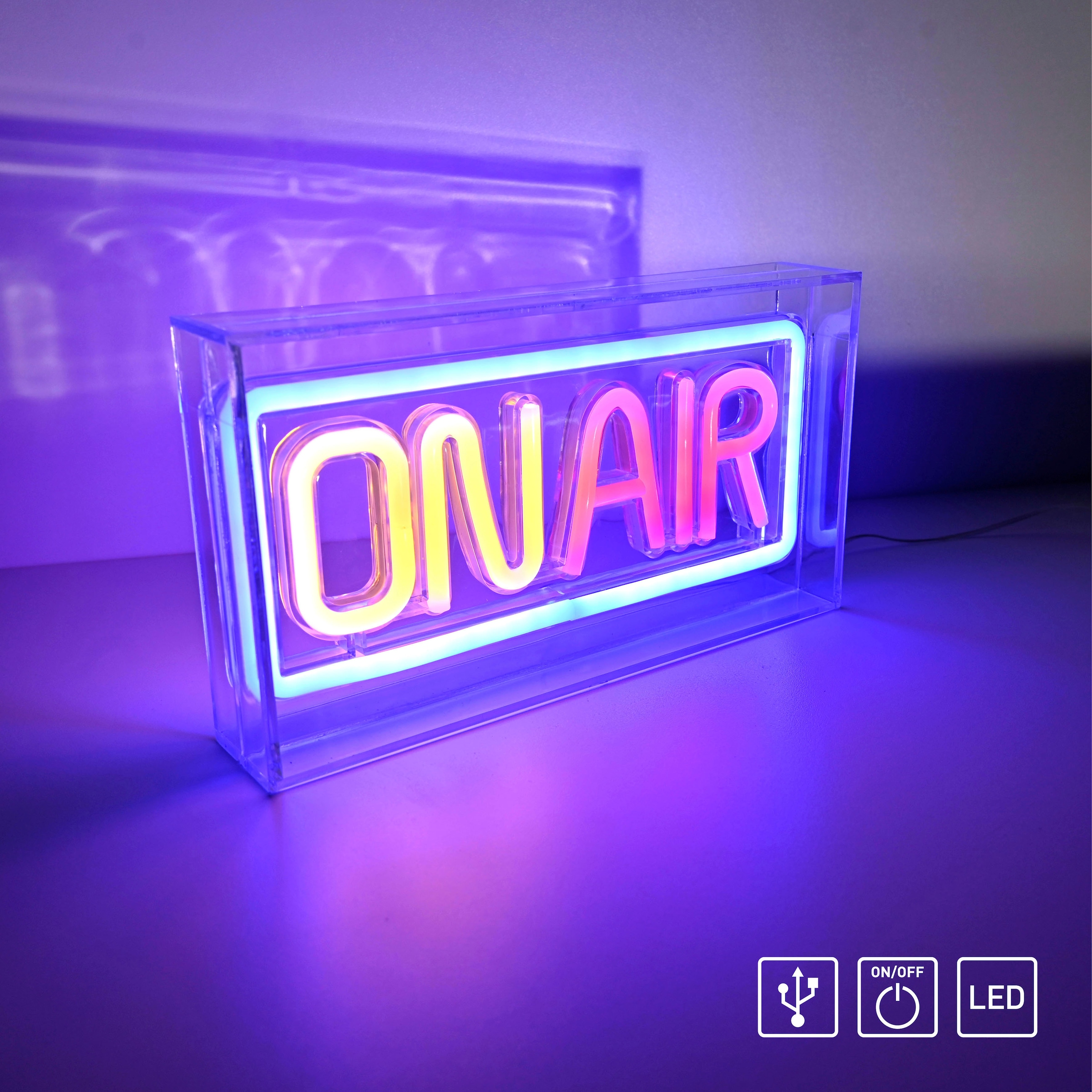 JUST LIGHT LED Wandleuchte »NEON-ONAIR«, 1 flammig, Leuchtmittel LED-Board | LED fest integriert