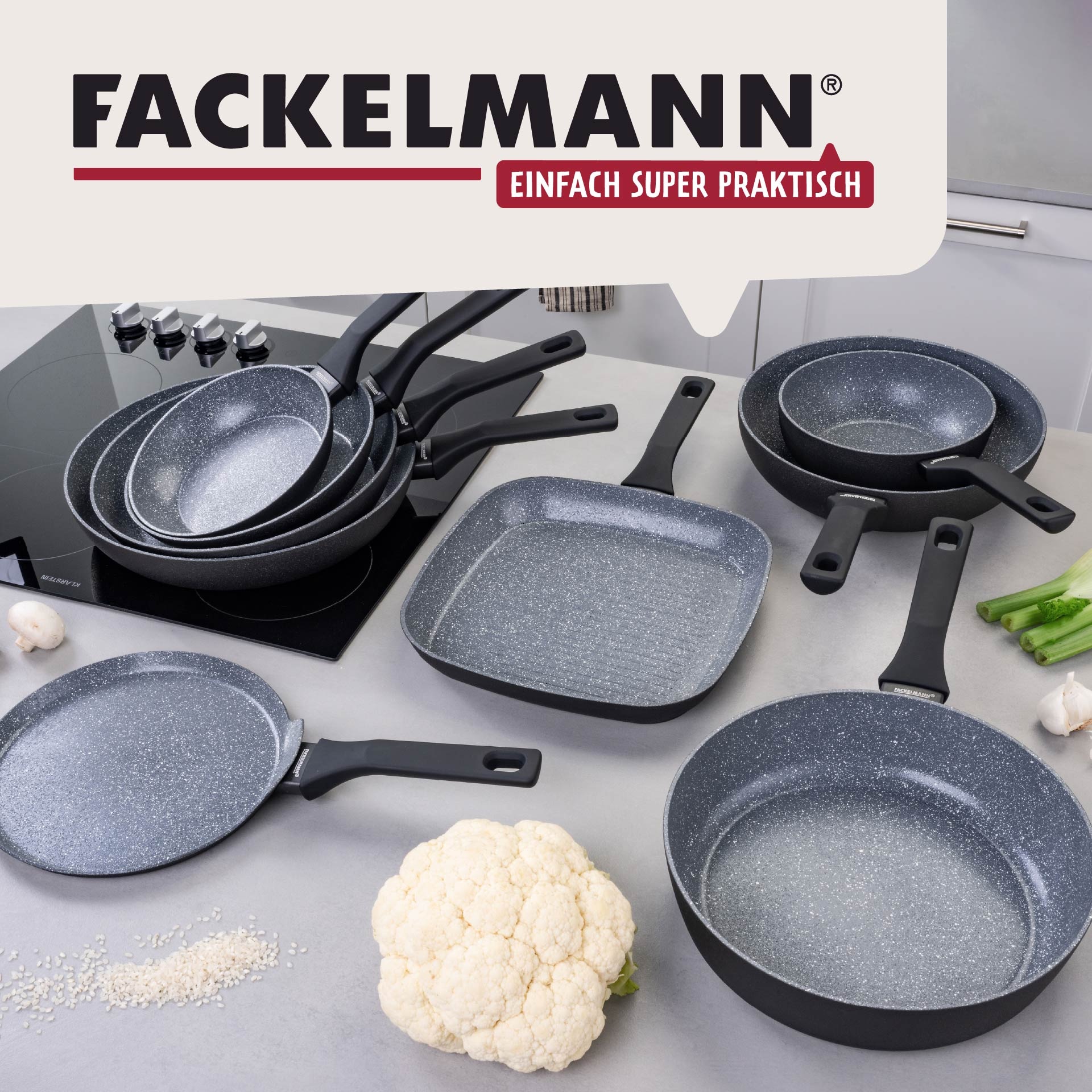 FACKELMANN Bratpfanne »Cosmo« Aluminium Set, 3 Stk. tlg. Bratpfannen-Set Cosmo Ø 20, 24, 28 cm – mit Ceramic-Beschichtung