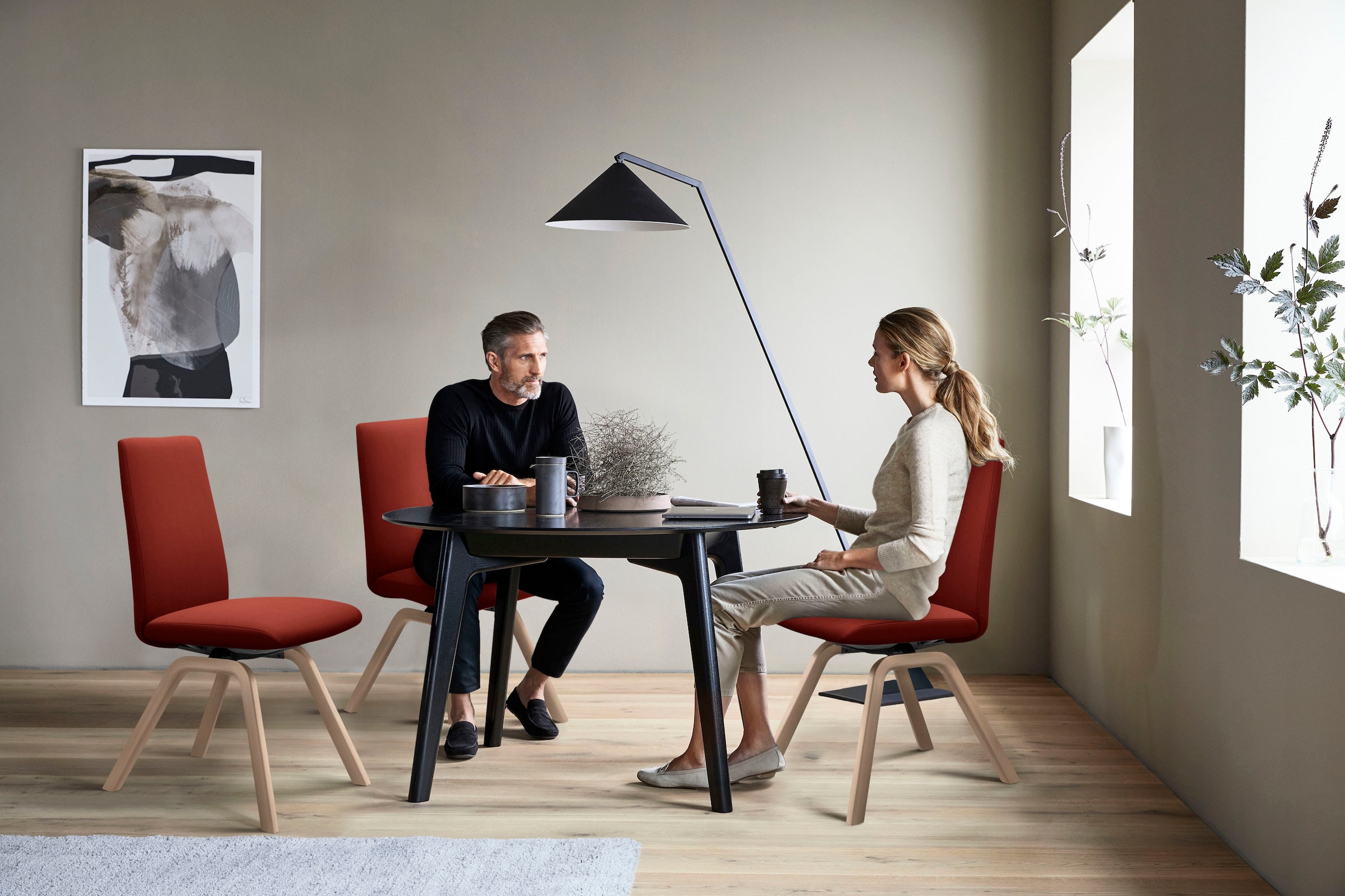 Stressless® Polsterstuhl »Laurel« () Low Back, Größe L, mit schräggestellten Beinen in Eiche gekalkt