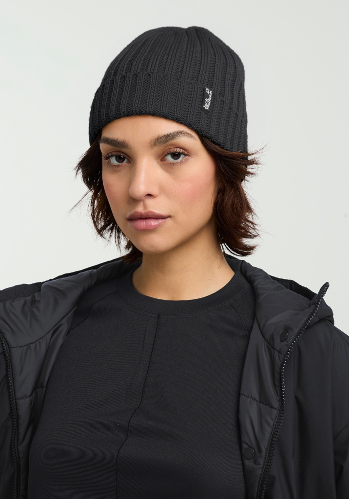 Jack Wolfskin Beanie »RIB KNIT BEANIE« Strickmütze, warm, winddicht