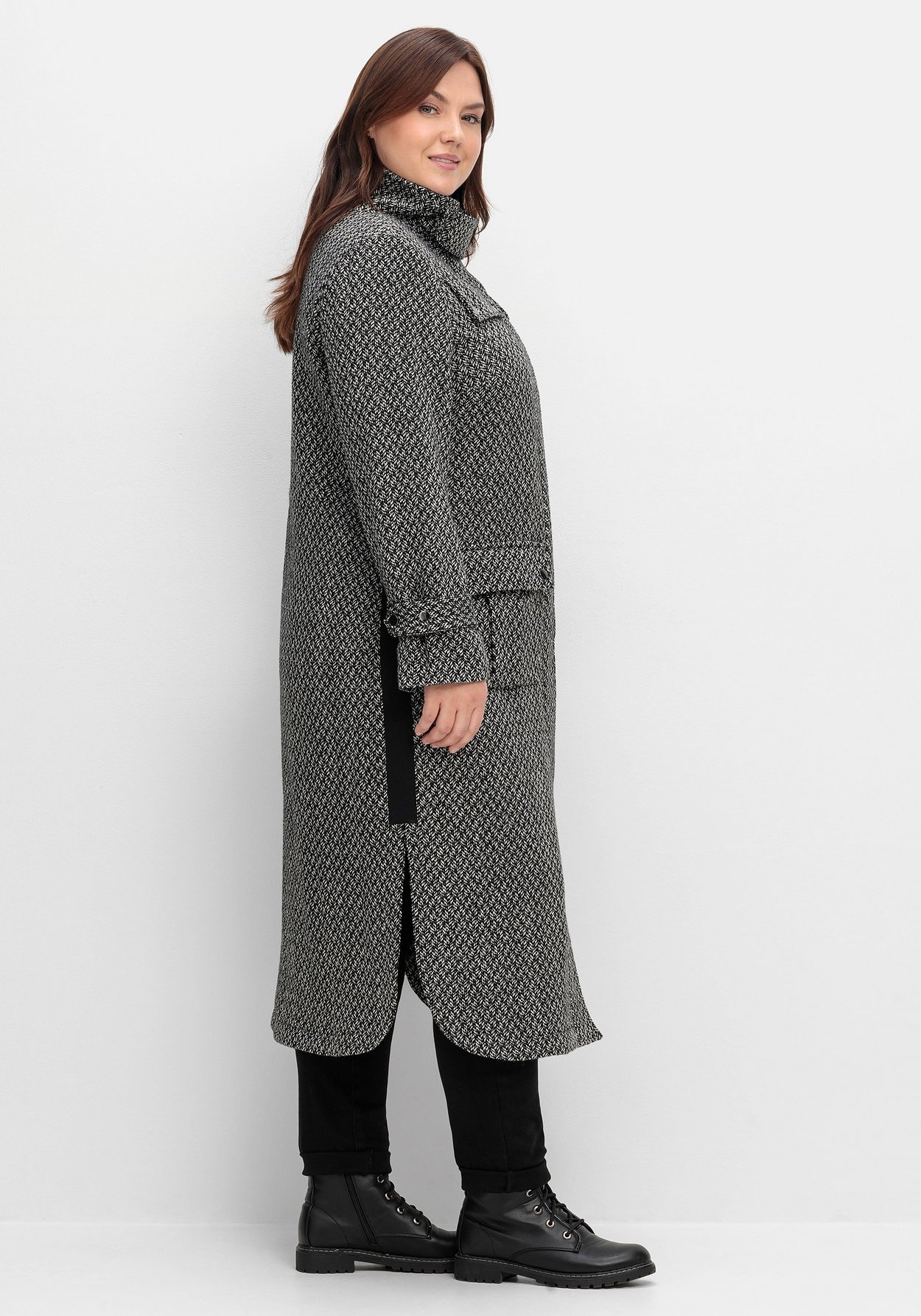 Sheego Trenchcoat »Mantel im Cargo-Stil, mit Stehkragen«