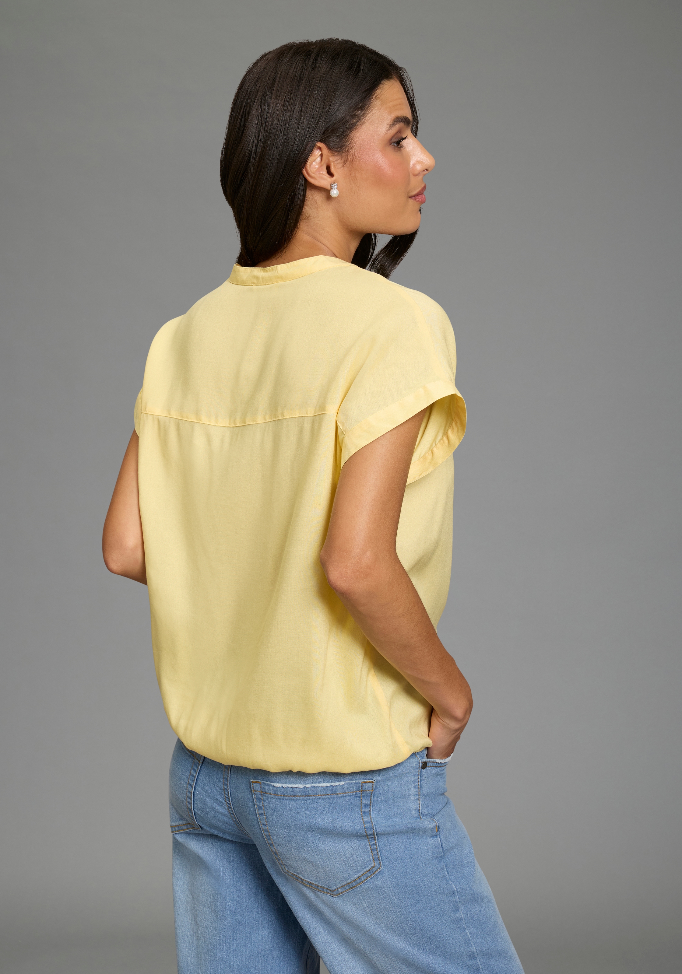 Boysen's Hemdbluse im Oversized-Style mit Ballonsaum