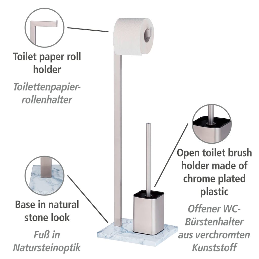 WENKO WC-Garnitur »Aprilia«, aus Edelstahl-Kunststoff