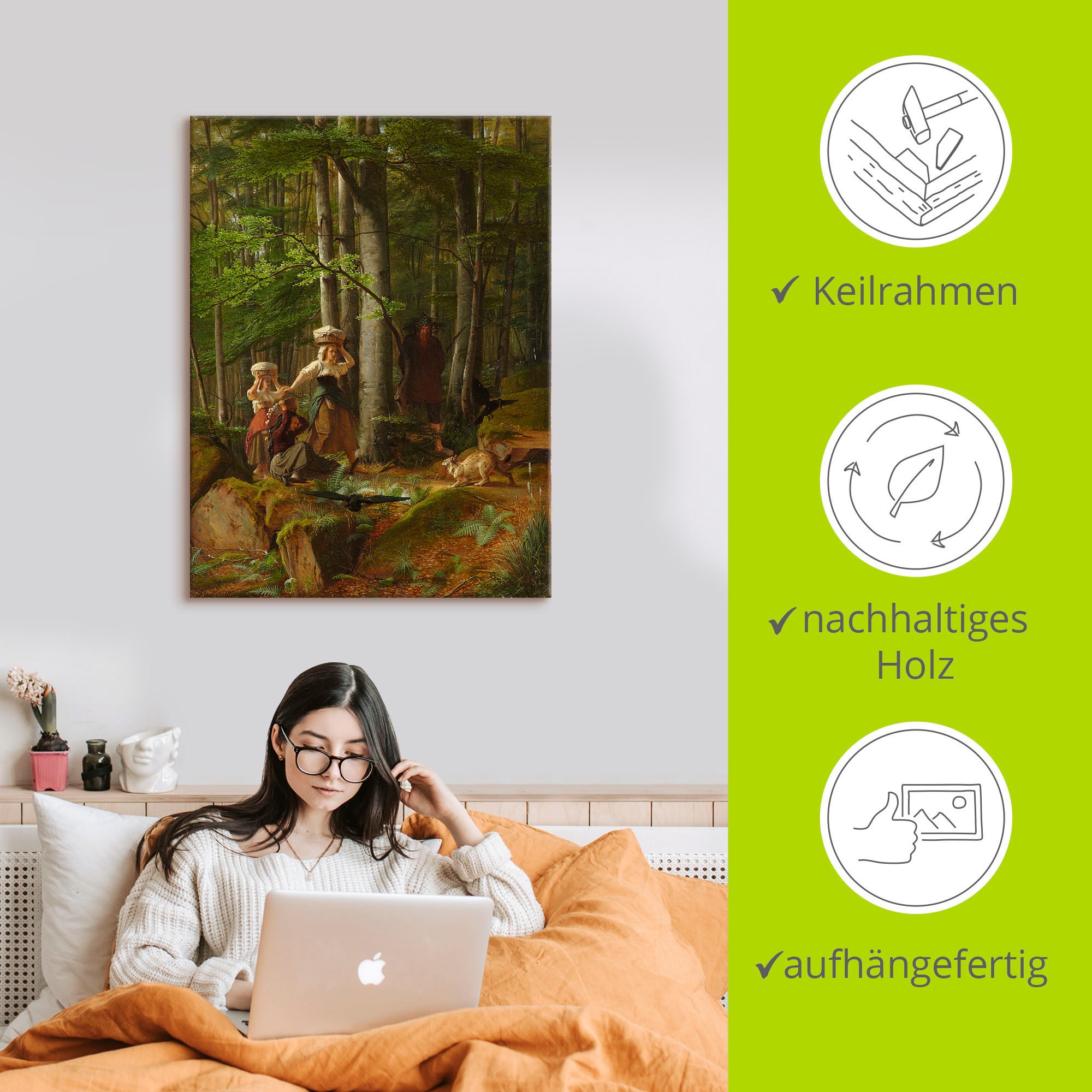 Artland Leinwandbild »Rübezahl, Marktweiber erschreckend«, Kind, (1 St.), auf Keilrahmen gespannt