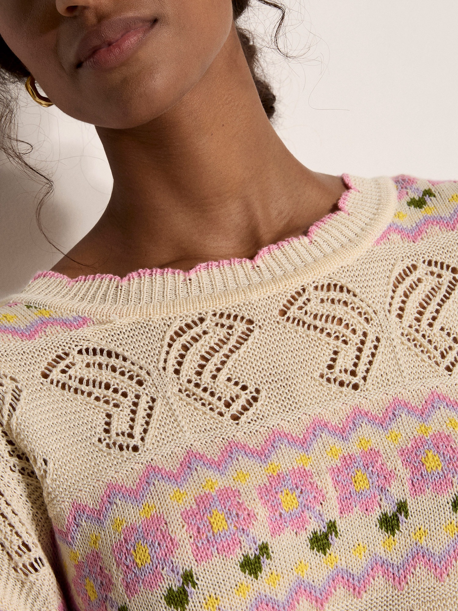 Apricot Strickpullover »Pullover« mit Schmetterlings- und Blumenmuster