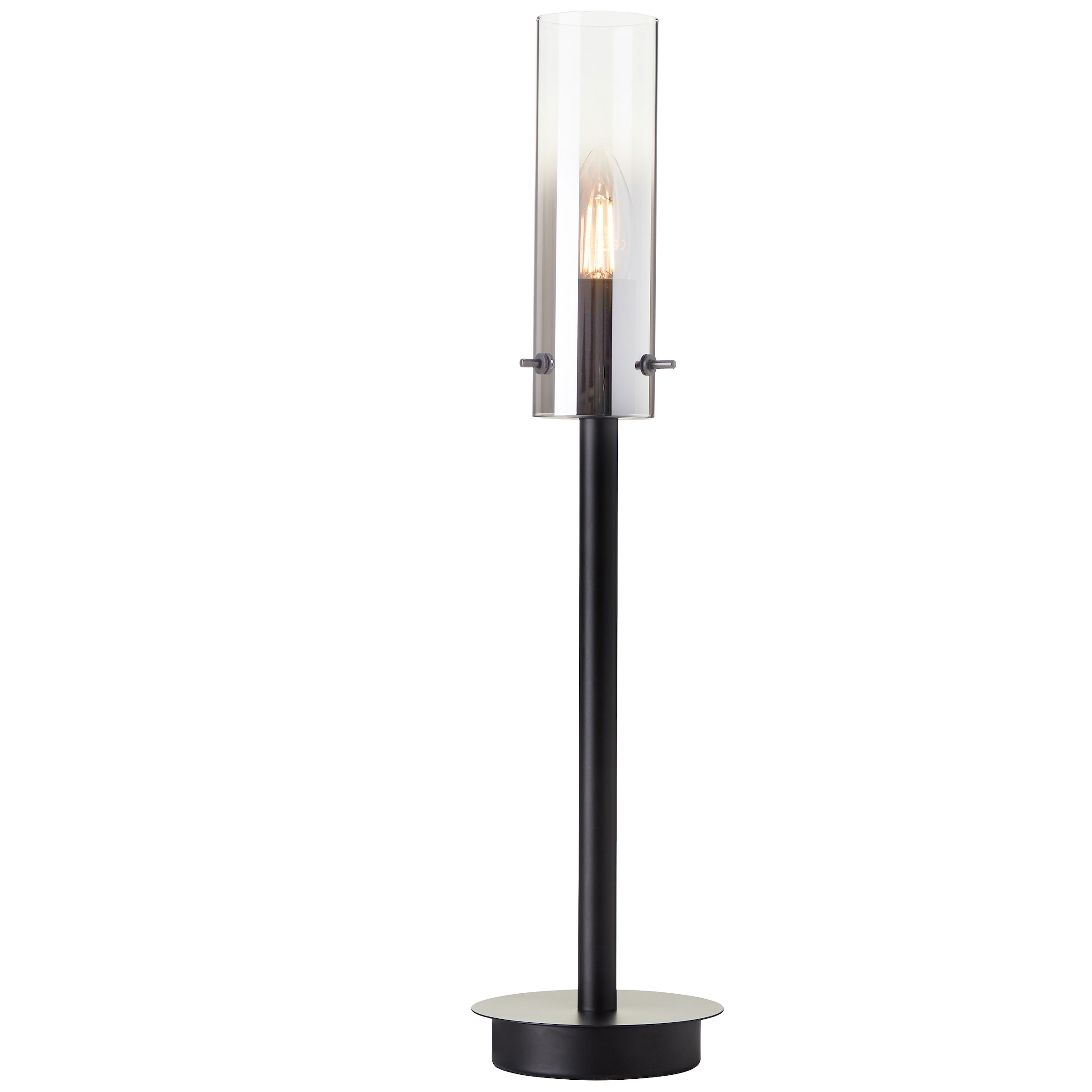 Brilliant Tischleuchte »Glasini«, 1 flammig, Leuchtmittel E14 | ohne Leuchtmittel, 50 x 12 cm, E14, Metall/Rauchglas, matt schwarz