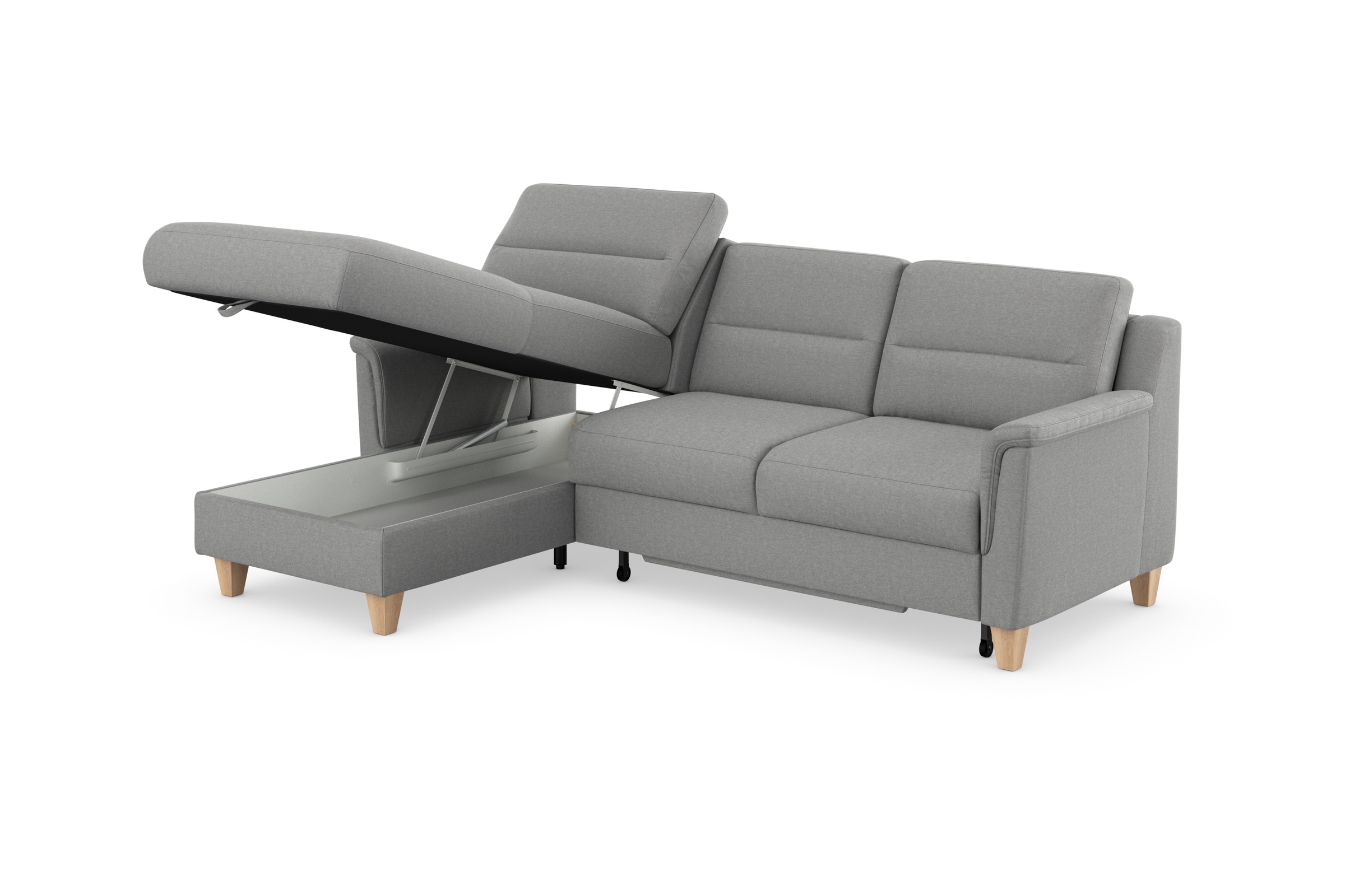 sit&more Ecksofa »Farö L-Form«, inklusive Federkern, wahlweise mit Bettfunktion und Bettkasten