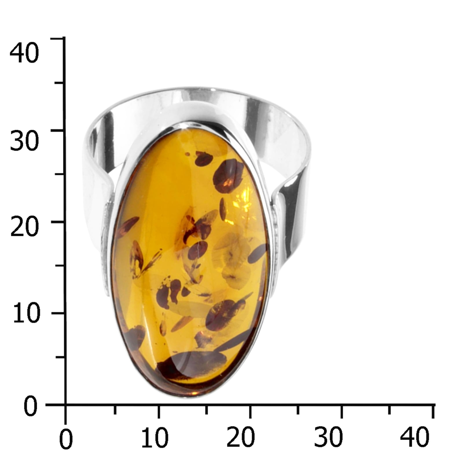 OSTSEE-SCHMUCK Fingerring »- Classic 30x13 - Silber 925/000 - Bernstein«