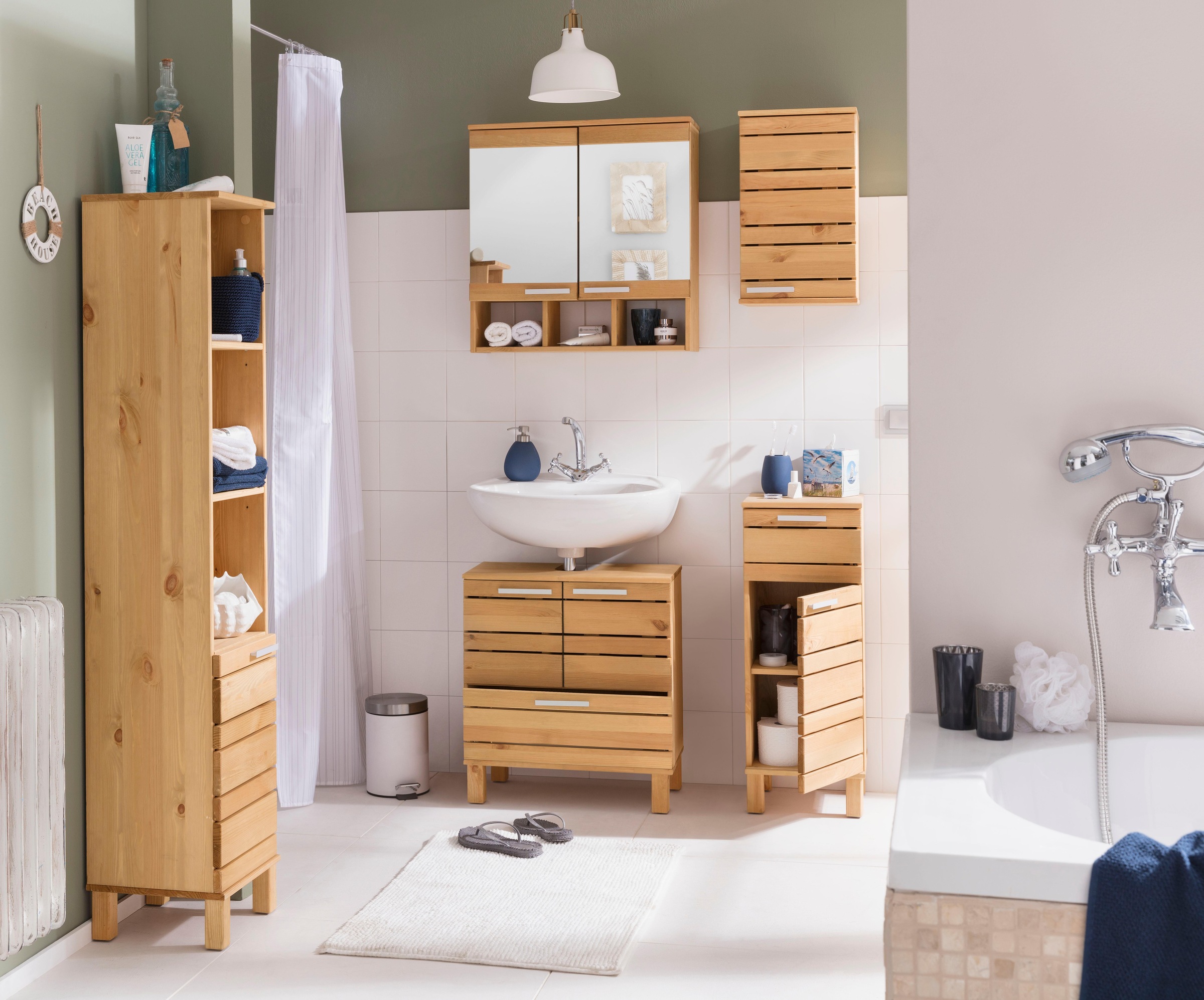 Home affaire Hochschrank »Josie«, Breite 30 cm, aus Massivholz