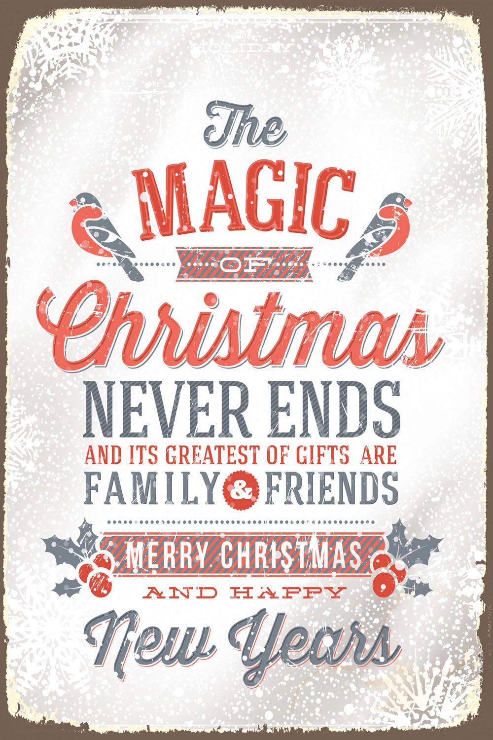 queence Metallbild »The Magic of Christmas«, Schriftzüge-Schriftzug-Sprüche-Sprüche & Texte-Weihnachten, (1 St.), Stahlschilder