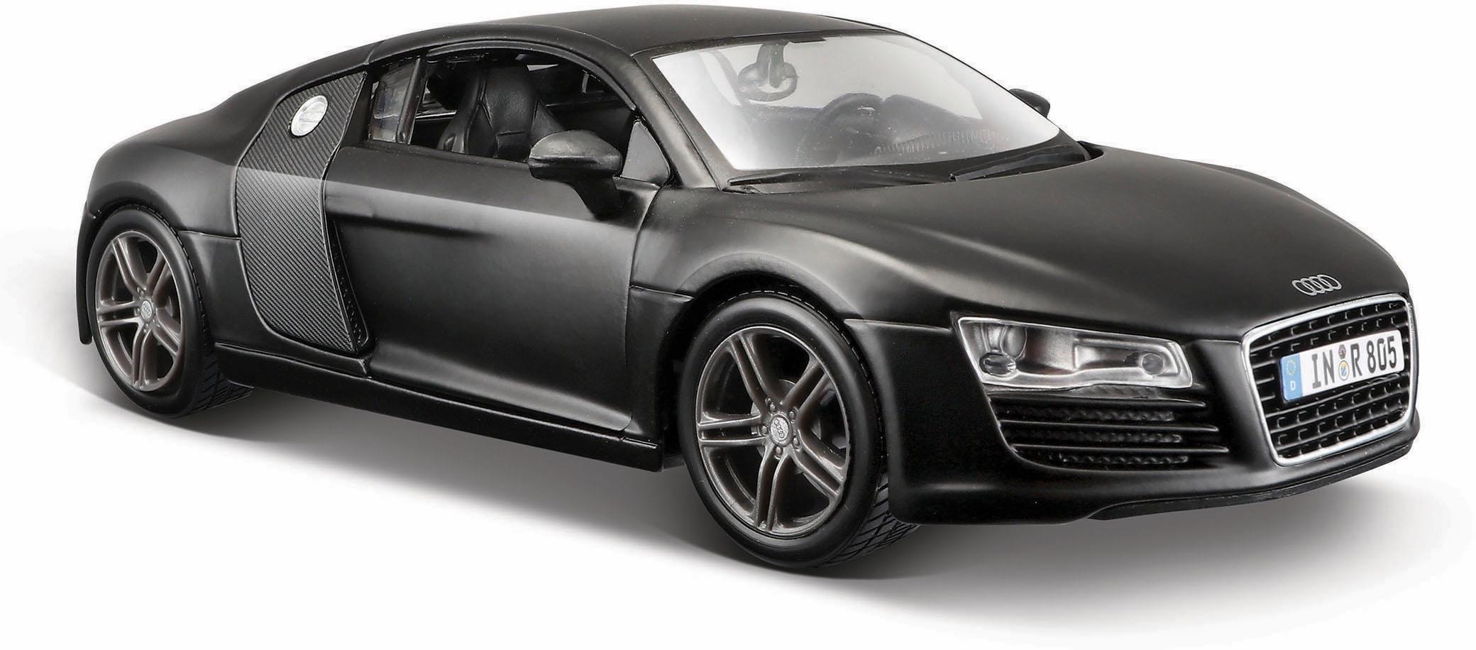 Sammlerauto »Dull Black Collection, Audi R8, 1:24, schwarz«, 1:24, aus Metallspritzguss