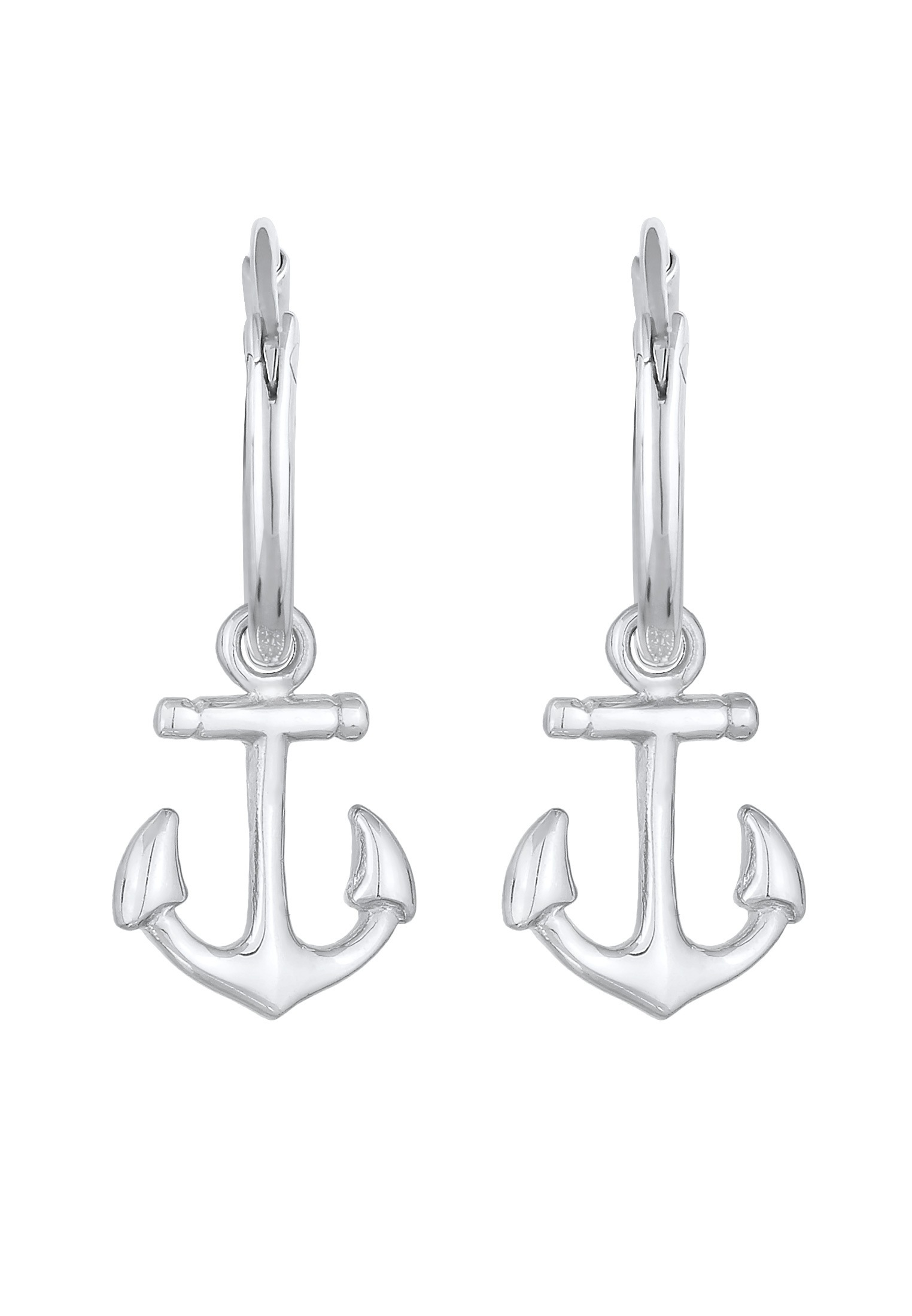 Elli Paar Creolen »Ohrringe Creolen Anker Maritim 925 Silber«