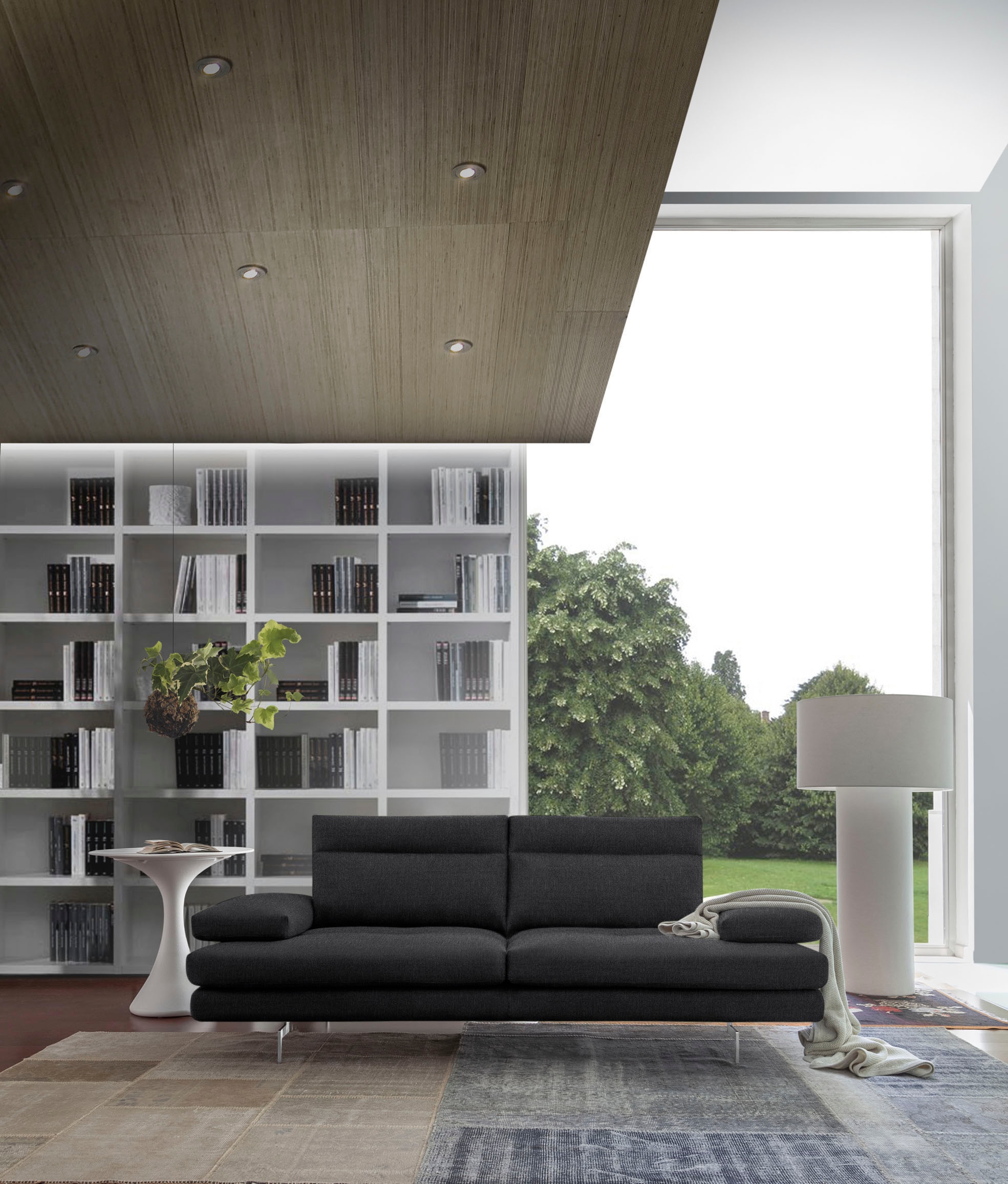 CALIA ITALIA 3,5-Sitzer »Toby Wing, italienisches Designsofa mit erstklassigem Sitzkomfort« inklusive Sitztiefenverstellung, Füße in Chrom glänzend