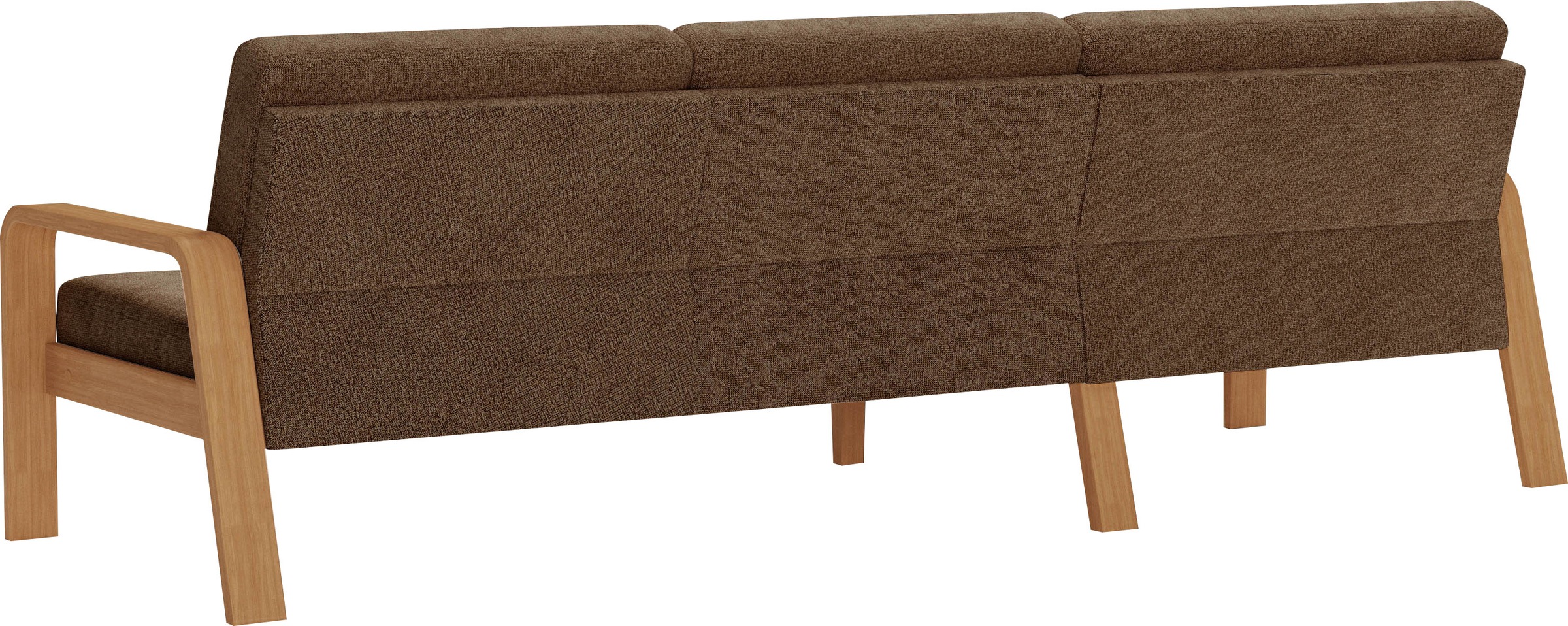 sit&more Ecksofa »Kolding L-Form«, Armlehnen aus eichefarbigem Buchenholz, verschiedene Bezüge und Farben