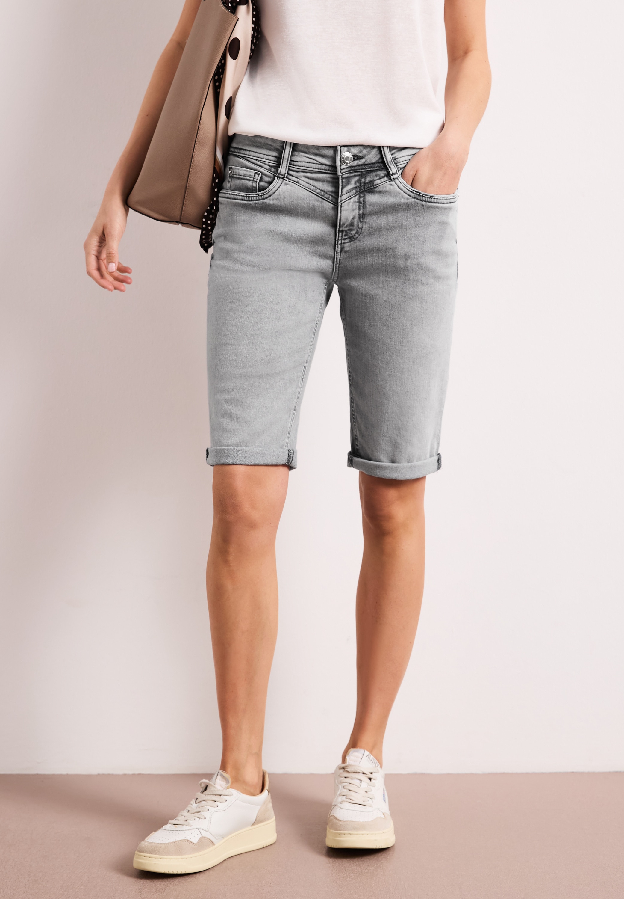 STREET ONE Bermudas »Style Jane«  Slim Leg Jeans-Bermuda mit Turn-Up-Detail
