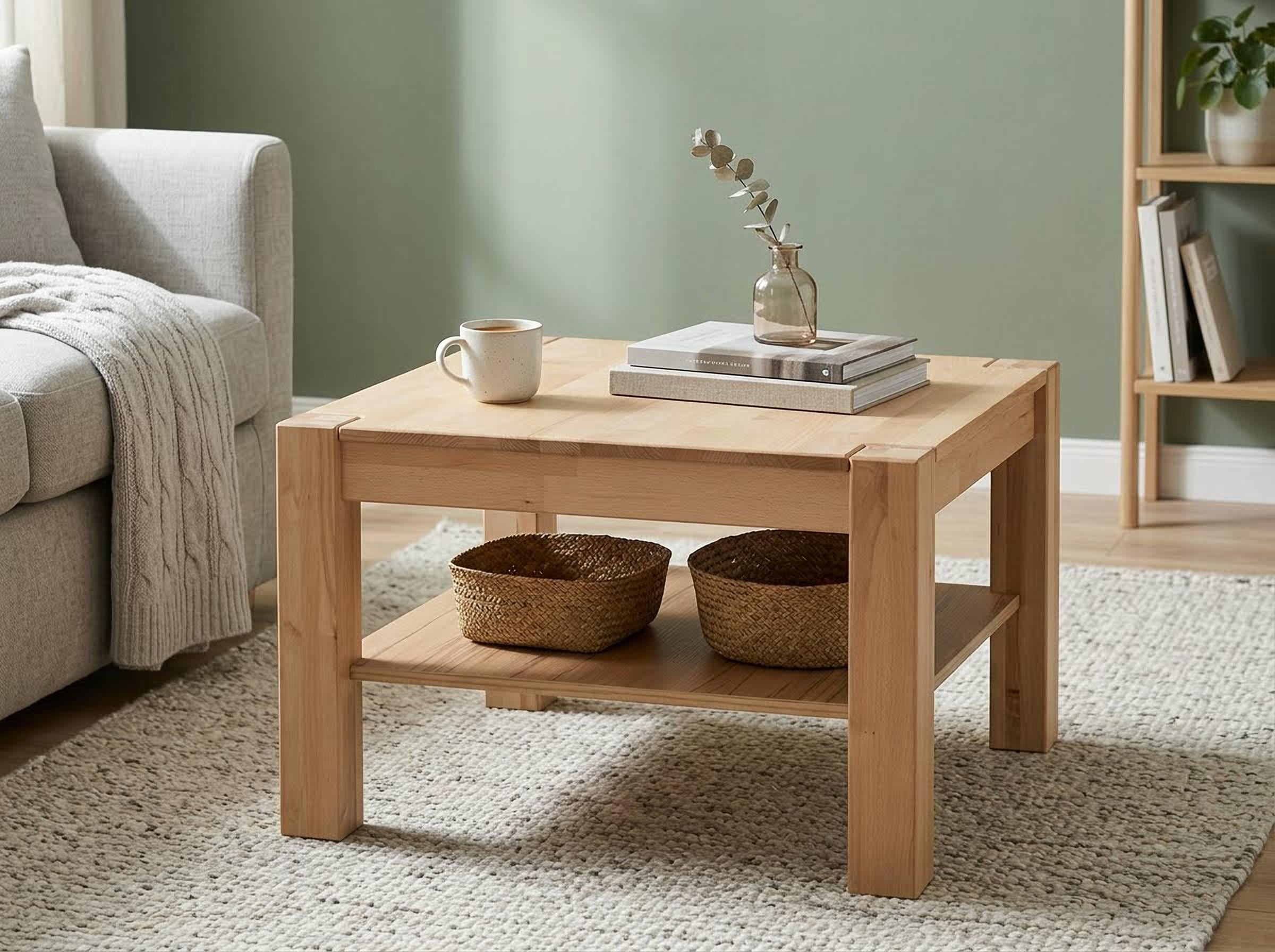 VOGL Möbelfabrik Couchtisch »Toronto« in 2 Größen, mit Ablageboden, teilmassiv, Höhe 46 cm, Made in Germany