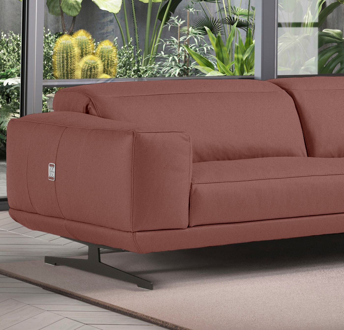 Egoitaliano 3-Sitzer »Gloria, super bequem, hochwertige Verarbeitung, edles Design, Megasofa«, beidseitig verstellbare Rückenelemente, mit Designmetallfüßen
