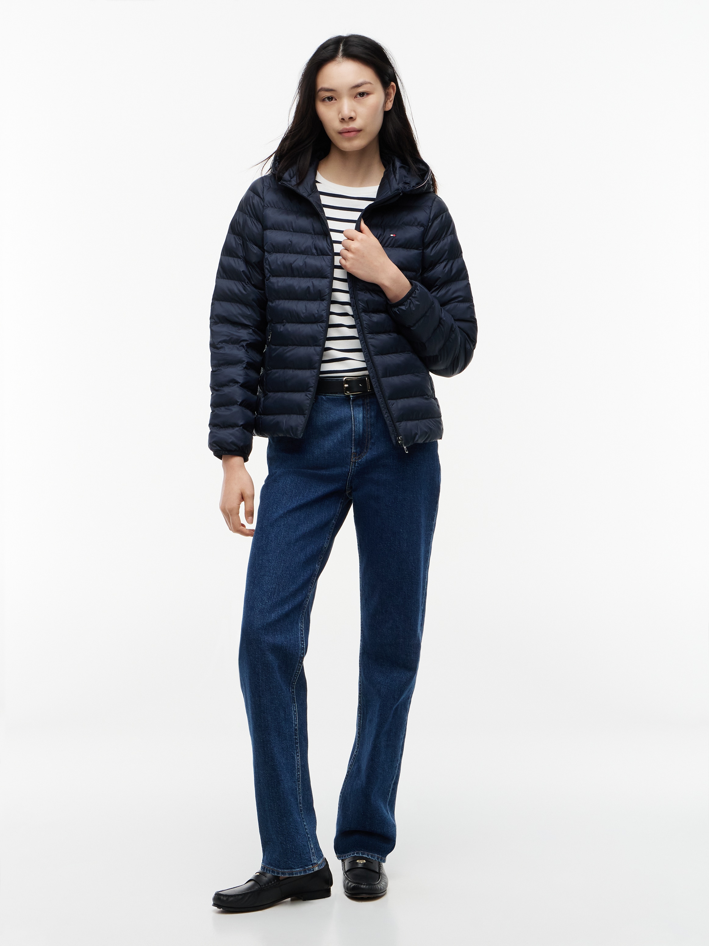 Tommy Hilfiger Steppjacke »LW PADDED GLOBAL STRIPE JACKET« Global Serie TH WOMEN,  mit Kapuze sportive Kapuze mit Global Stripe
