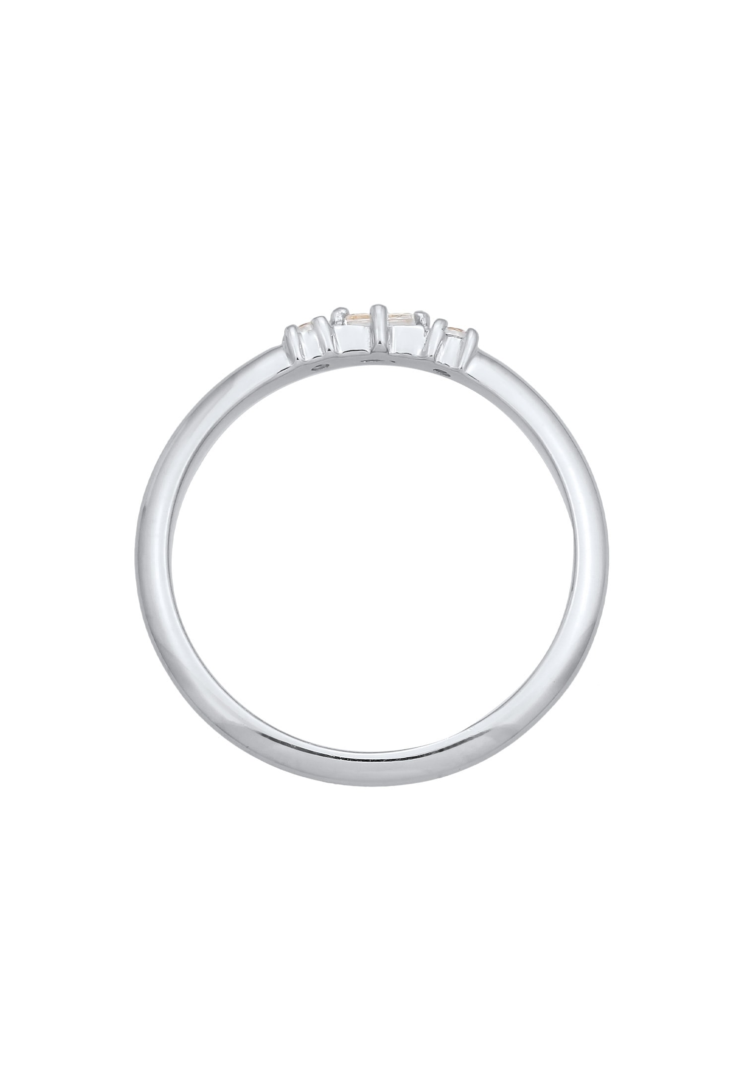 Elli DIAMONDS Fingerring »Ring Verlobungsring Diamant (0.03 ct.) Rechteck 925 Silber«