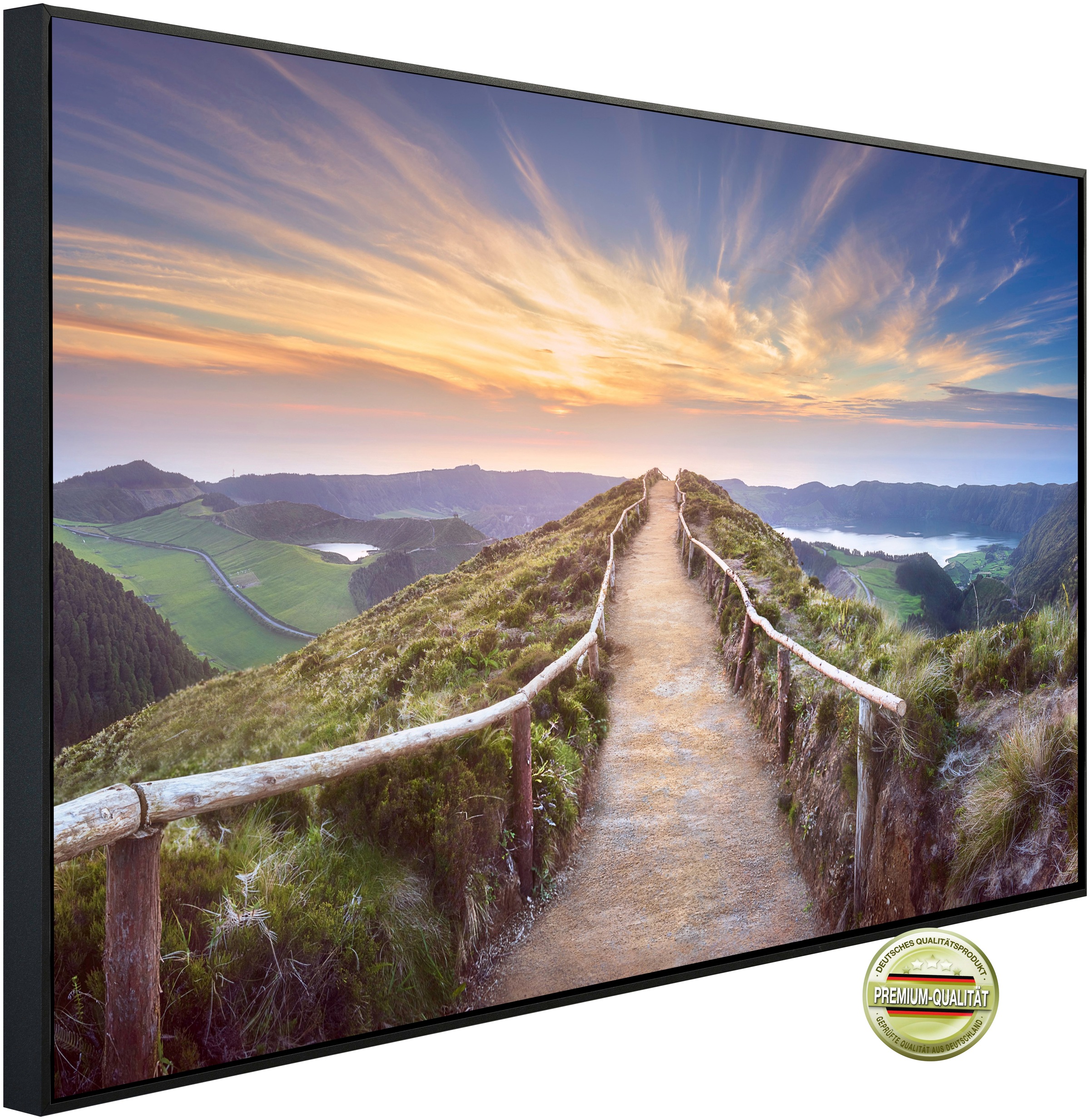 Papermoon Infrarotheizung »EcoHeat - Mountain View Delgada Ponta«, Aluminium, 1200 W, 60x120 cm, mit Rahmen, energiesparendes Heizen für angenehme, gesunde und gleichmäßige Wärme