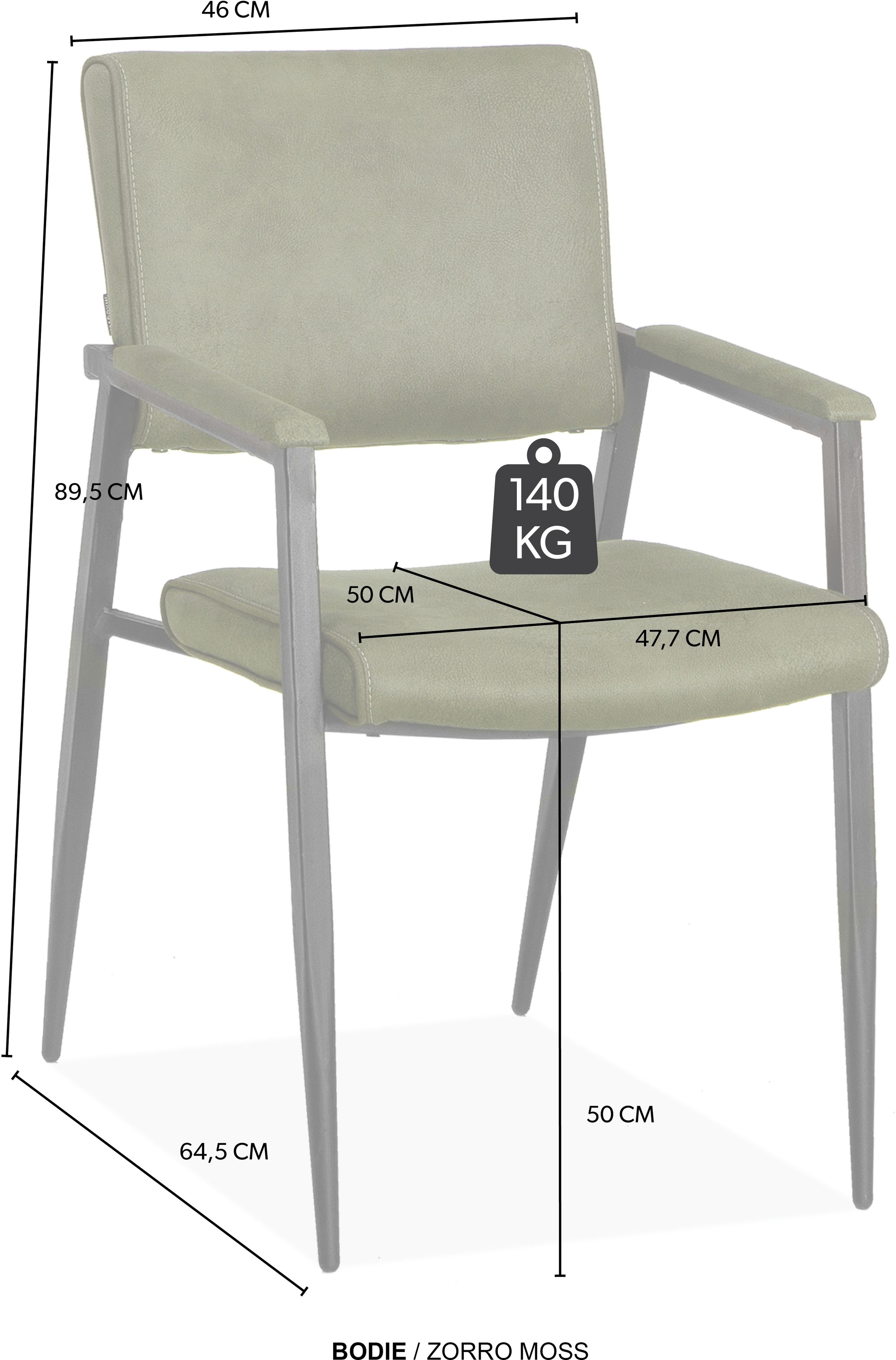 OMG Design Esszimmerstuhl »Bodie« (Set) 2 Stk.bequemer Armlehnenstuhl, pflegeleichter Bezug